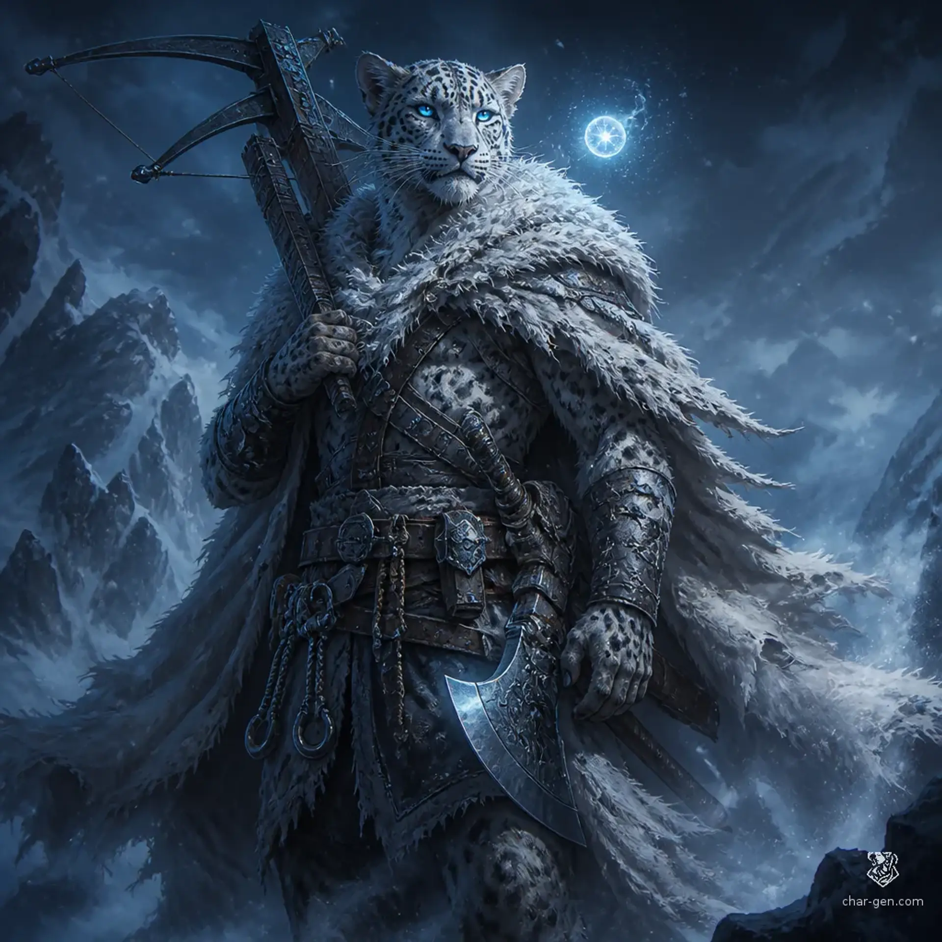 Threnn of the Silver Mist - AI-generated fantasy Character