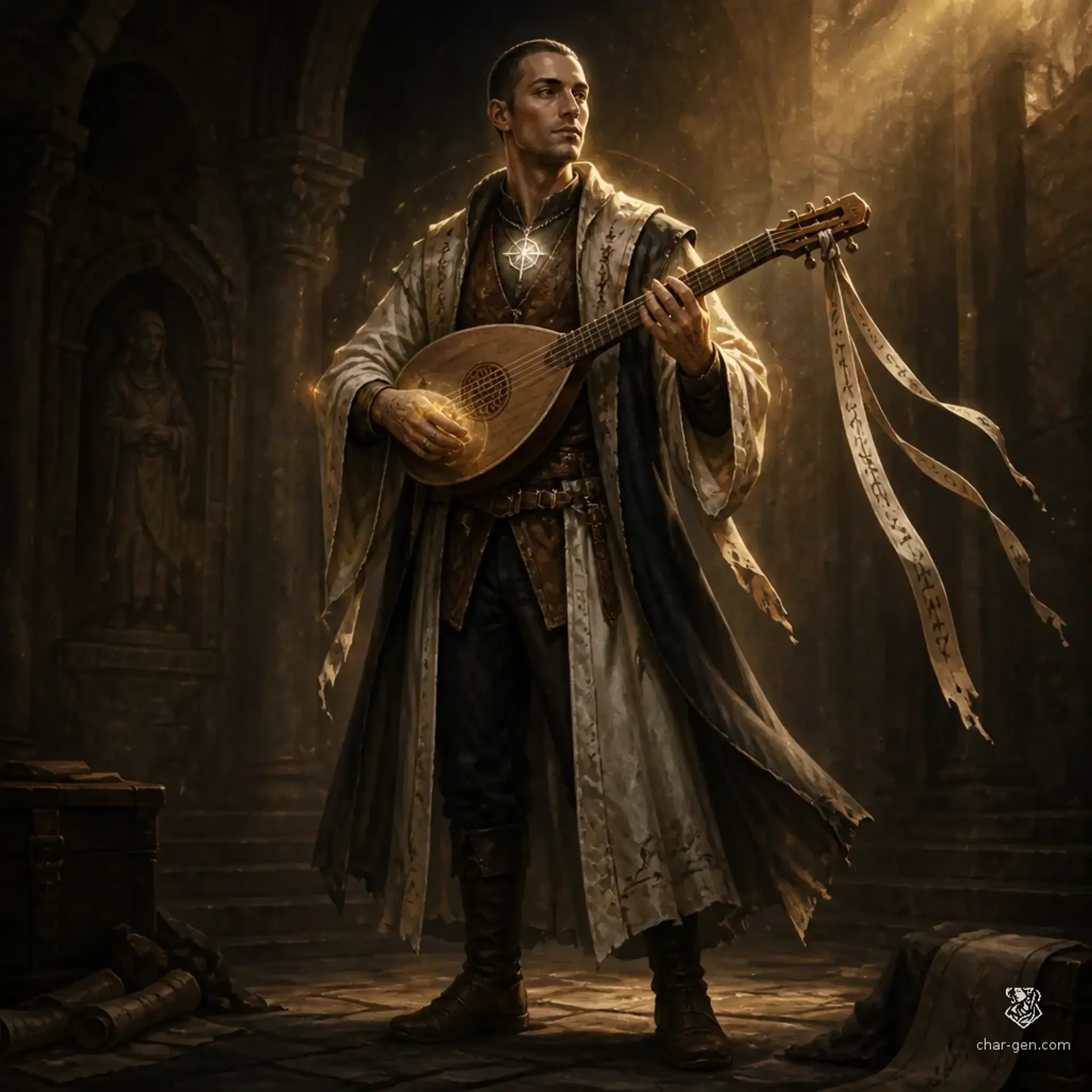 Brother Caldus Vale - AI-generated fantasy Character