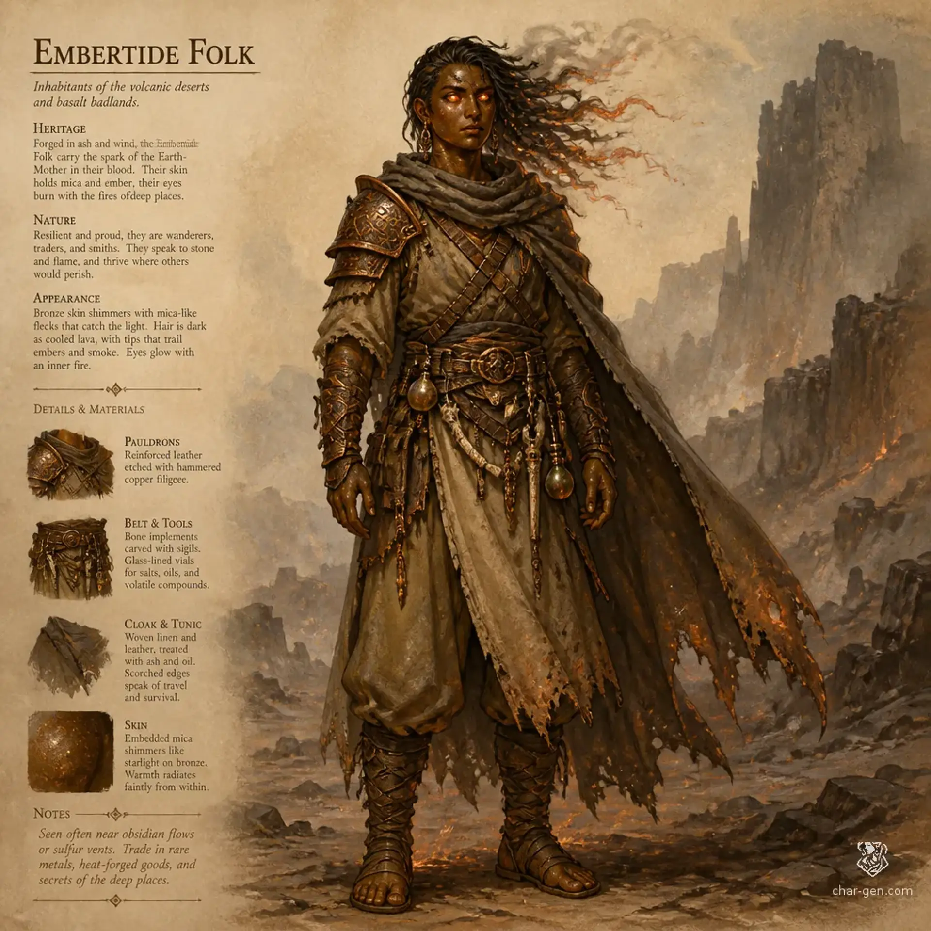 Embertide Folk - AI-generated fantasy Species
