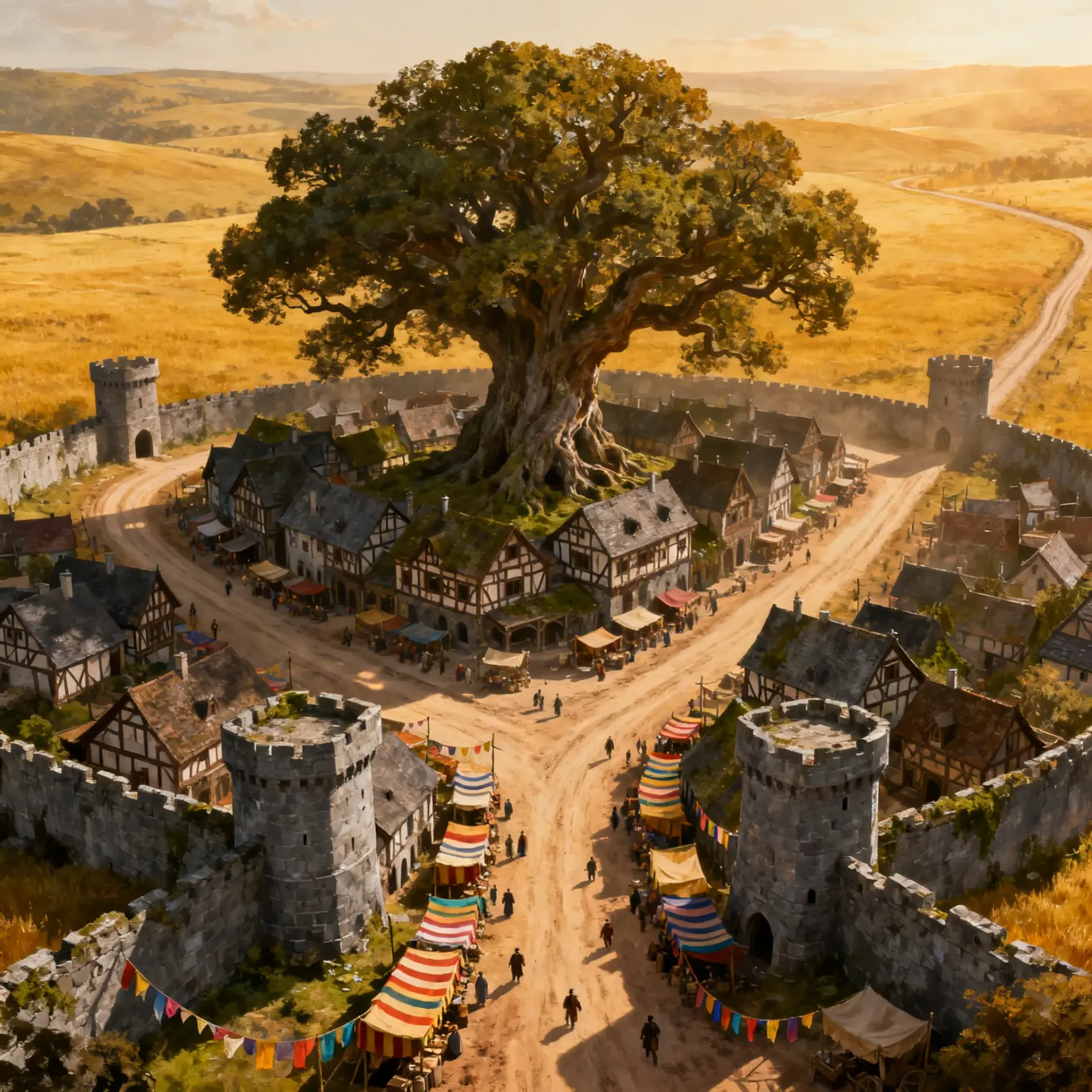 Oakhaven Cross - AI-generated fantasy Settlement