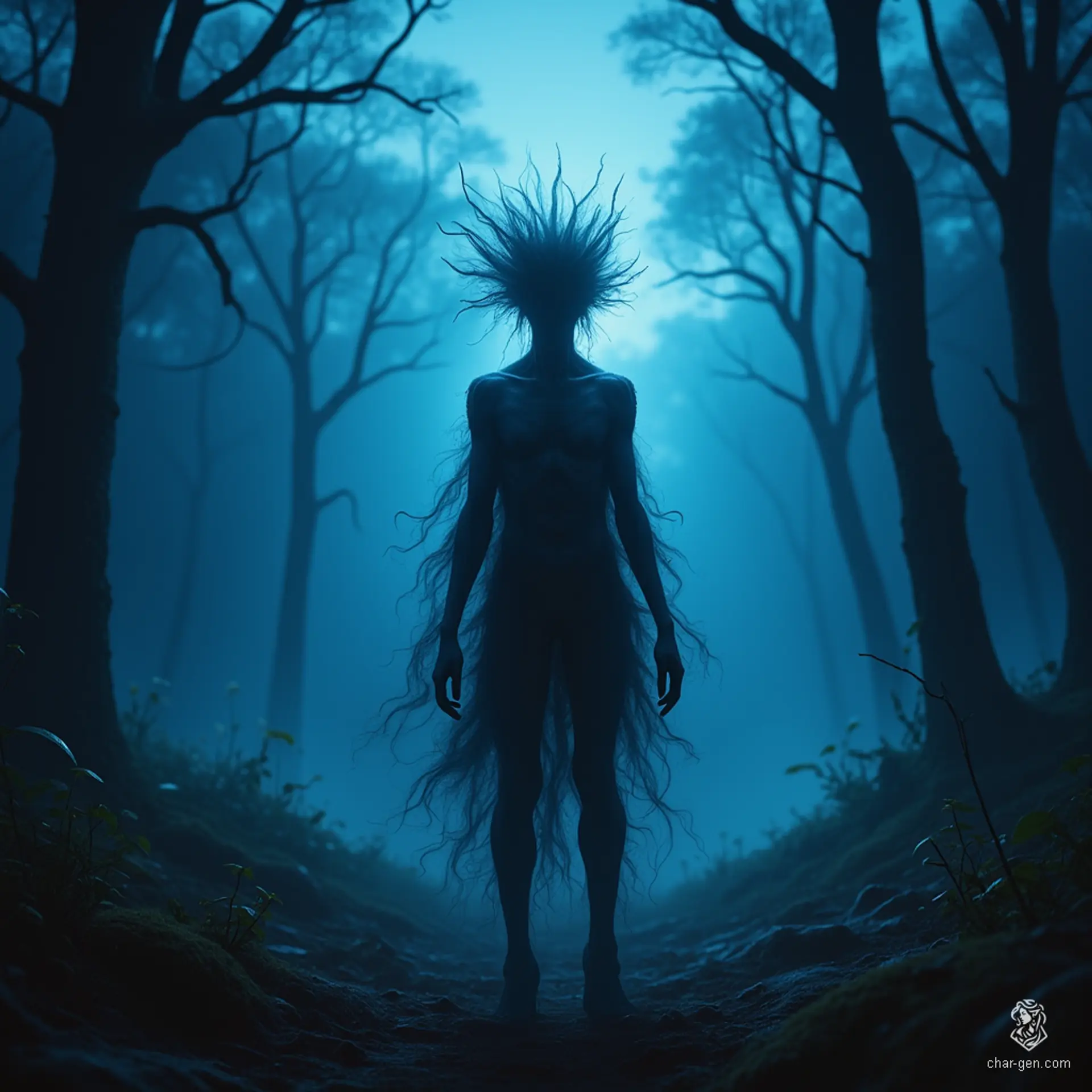 In a shadowy forest, tiny, faceless beings swirl like dark smoke, their ethereal forms shifting between shadows and light. These memory reflectors, devoid of clothing or features, loom before you, captivating your gaze with their haunting, humanoid shapes.