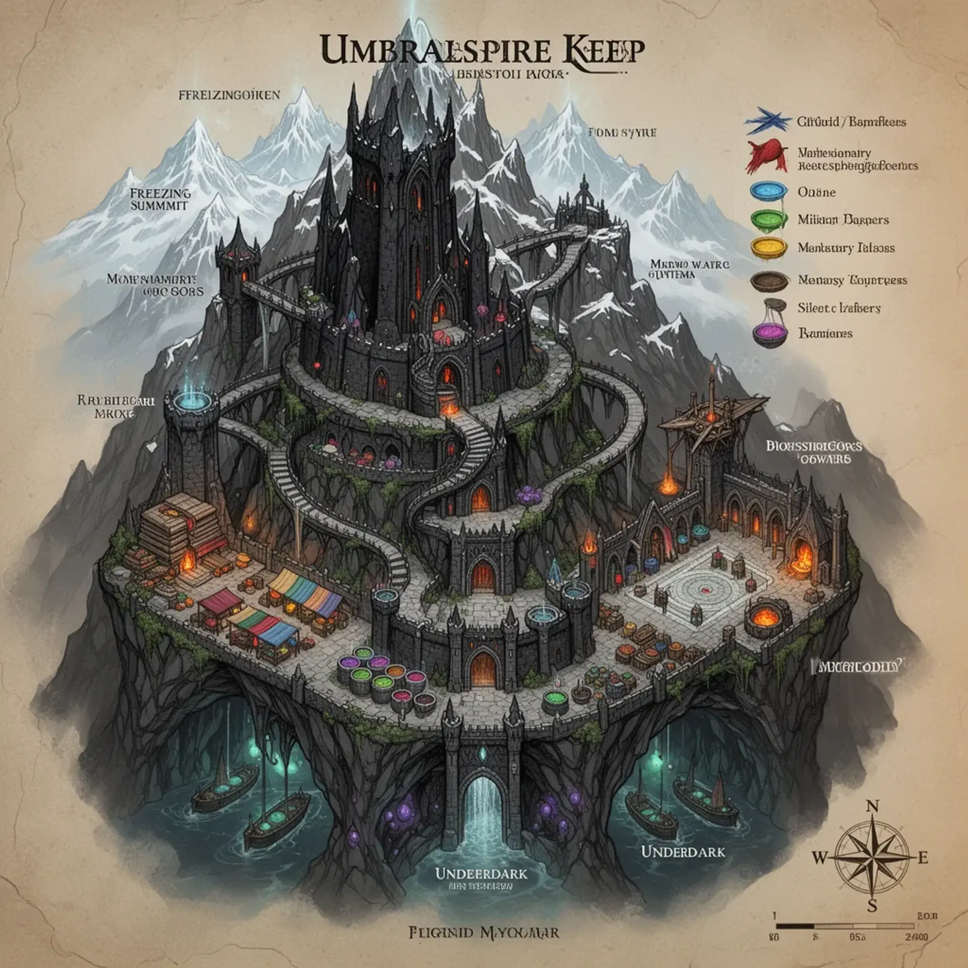 Umbralspire Keep - AI-generated fantasy Settlement