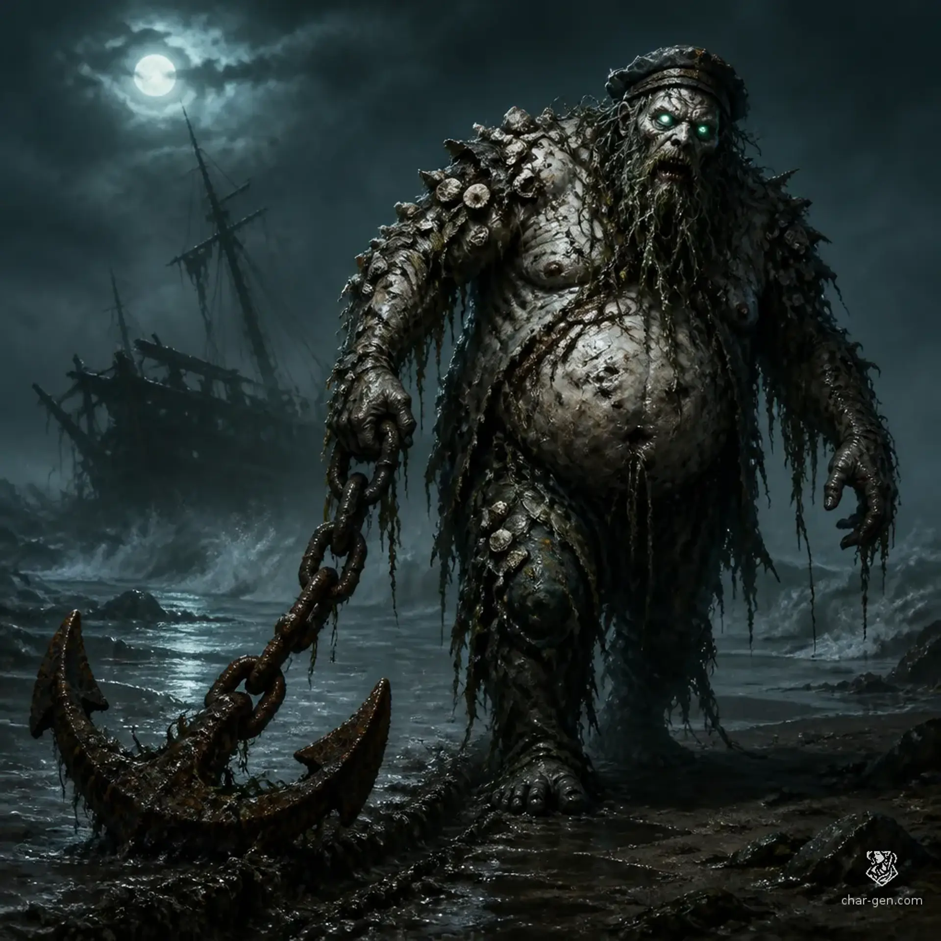 Barnacled Mariner - AI-generated fantasy Monster