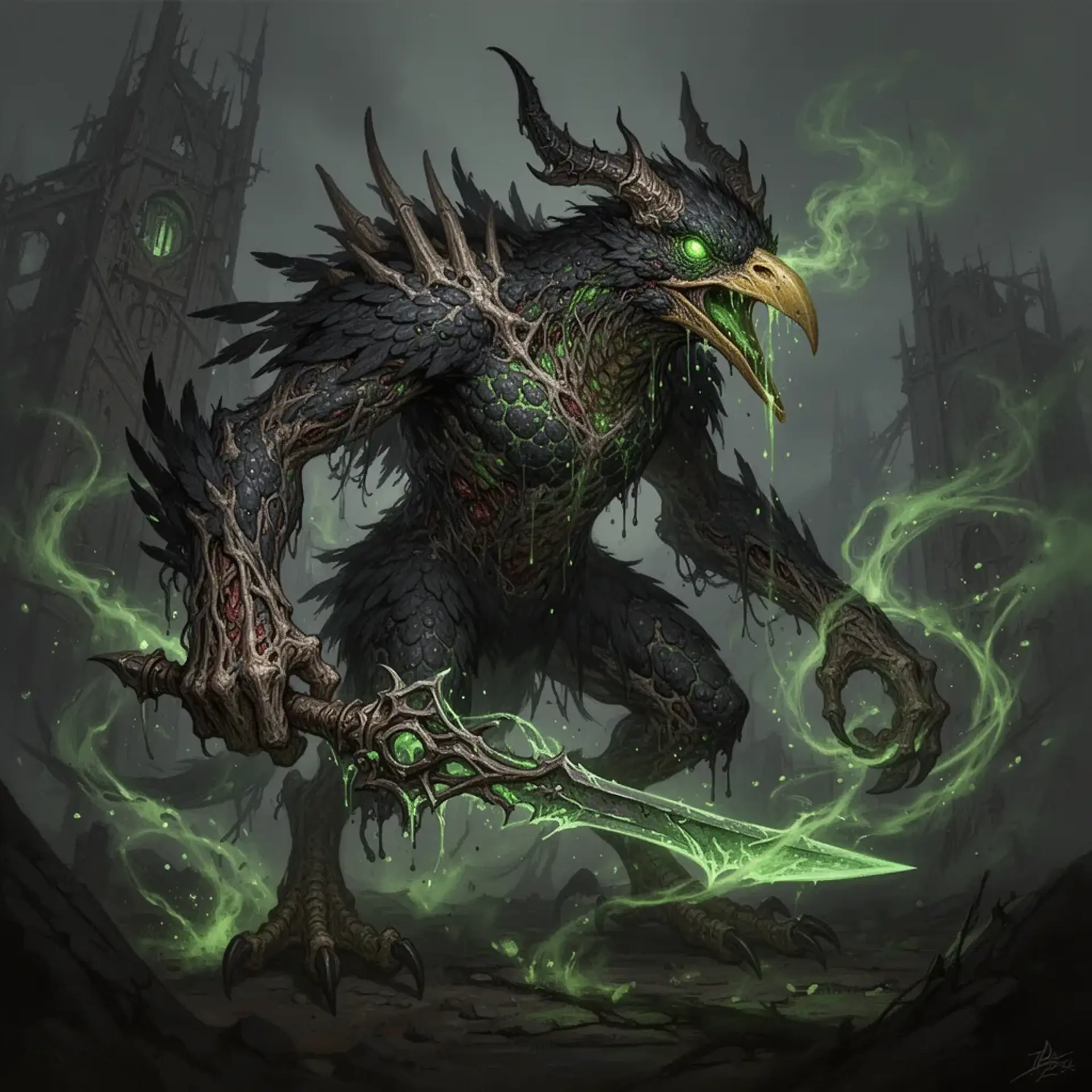 Ky'krell, Aster's Corrupt Immortal - AI-generated fantasy Monster