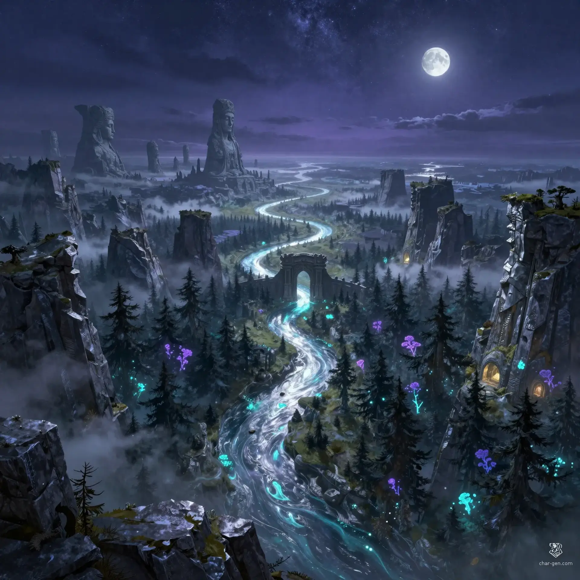 The Night Kingdom - AI-generated fantasy Region