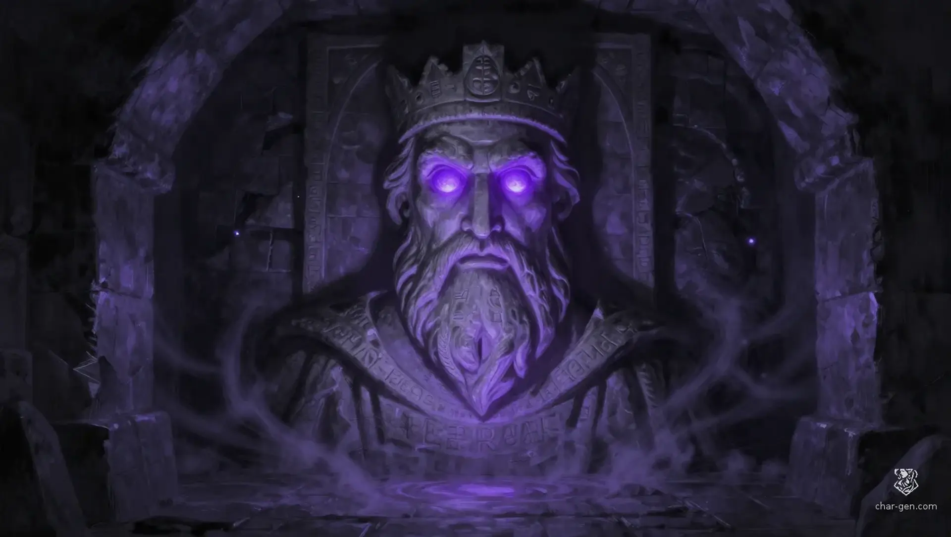 Guardian Relief of the Blind Sovereign - AI-generated fantasy Hazard
