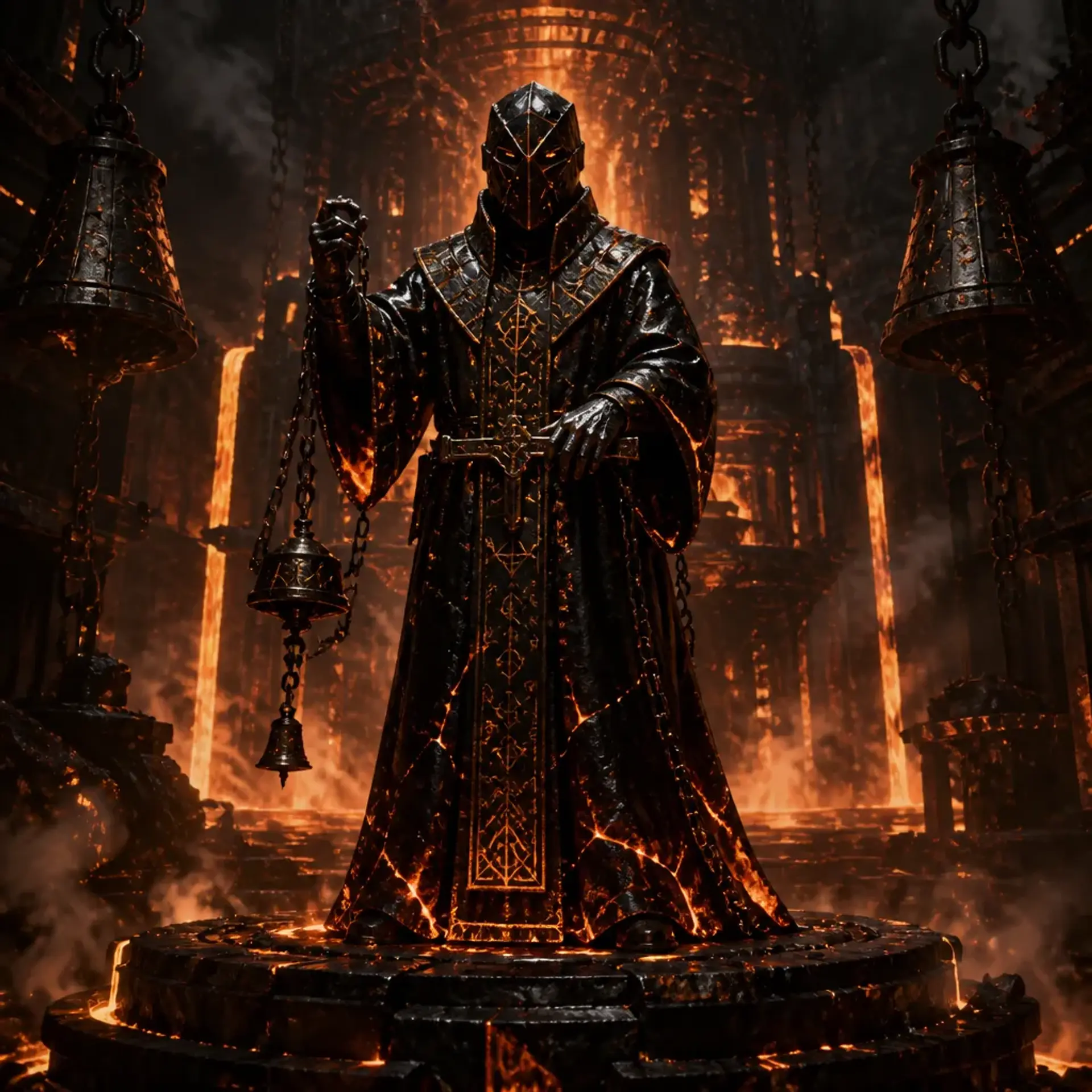 Obsidian Tribunal Acolyte - AI-generated fantasy Monster
