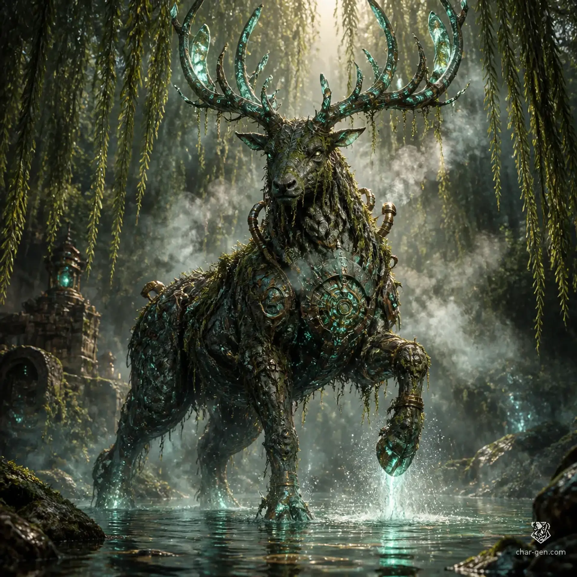 Verdigris Hart - AI-generated fantasy Monster