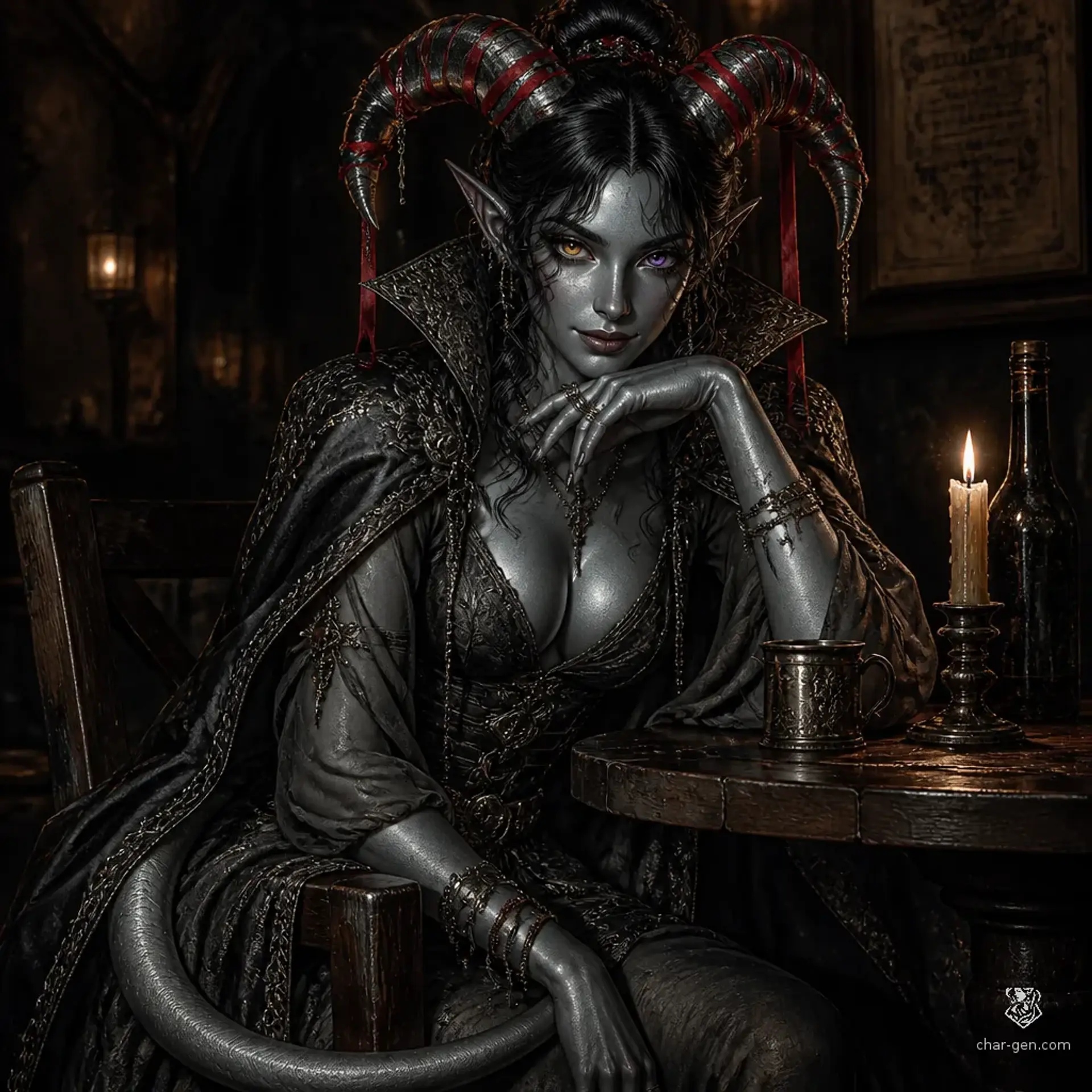 Sereia 'Silk' Vane - AI-generated fantasy NPC