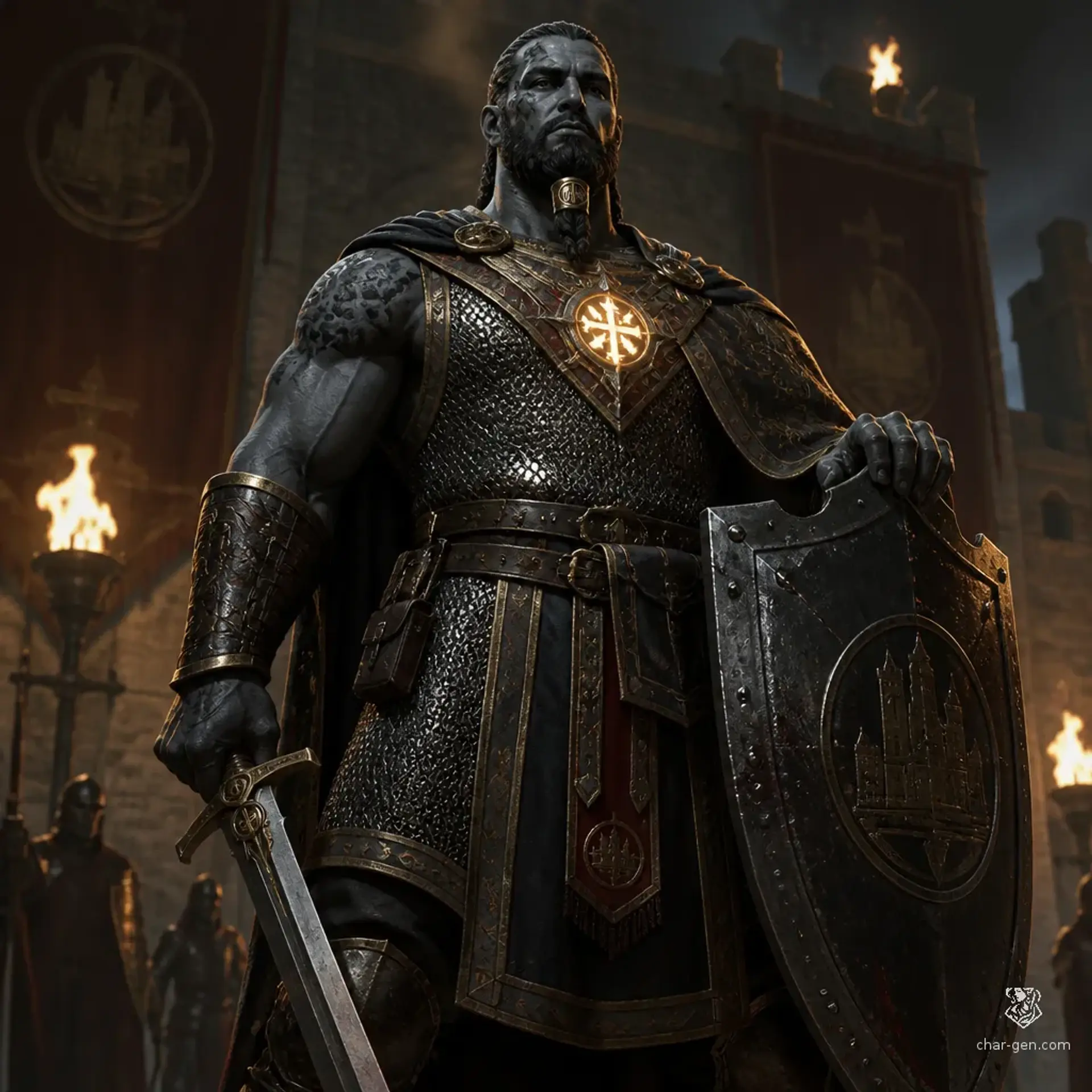 Korran Stonewatch - AI-generated fantasy Character