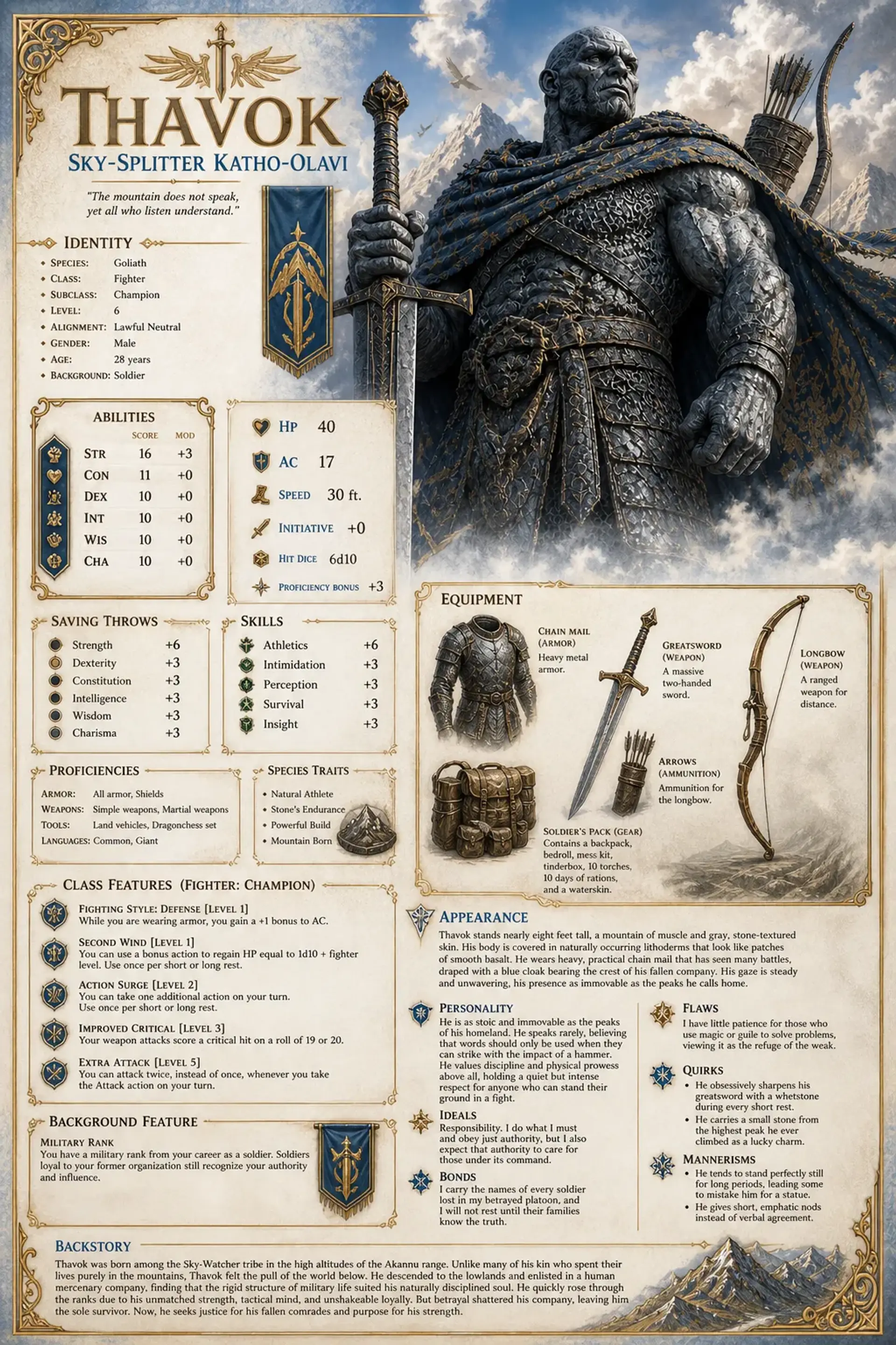 Character Sheet