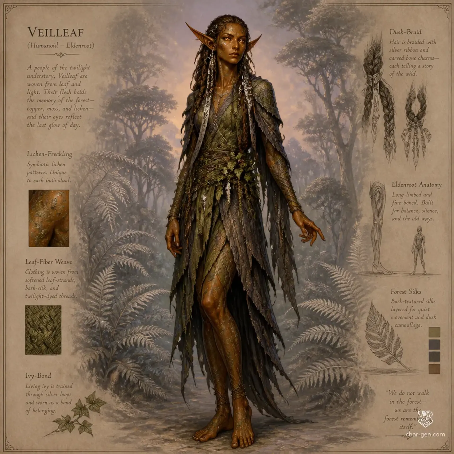 Veilleaf Folk - AI-generated fantasy Species