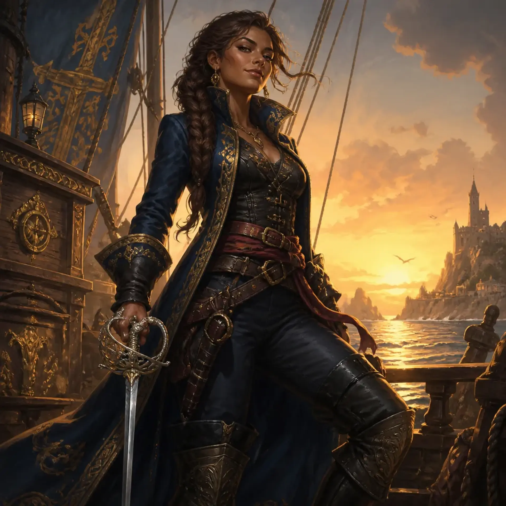 Captain Elara Vane - AI-generated fantasy Character