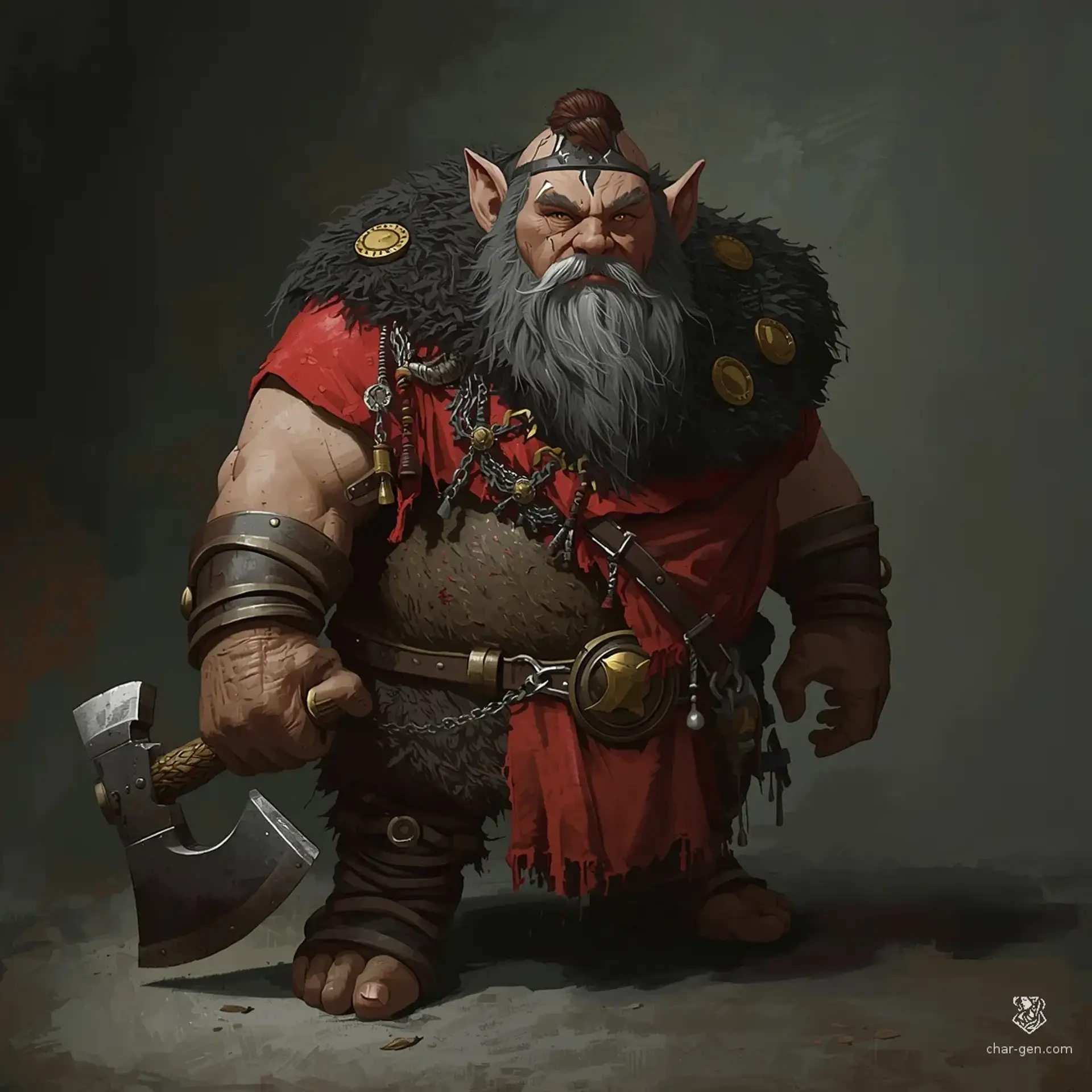 Basaltes Rex - AI-generated fantasy NPC