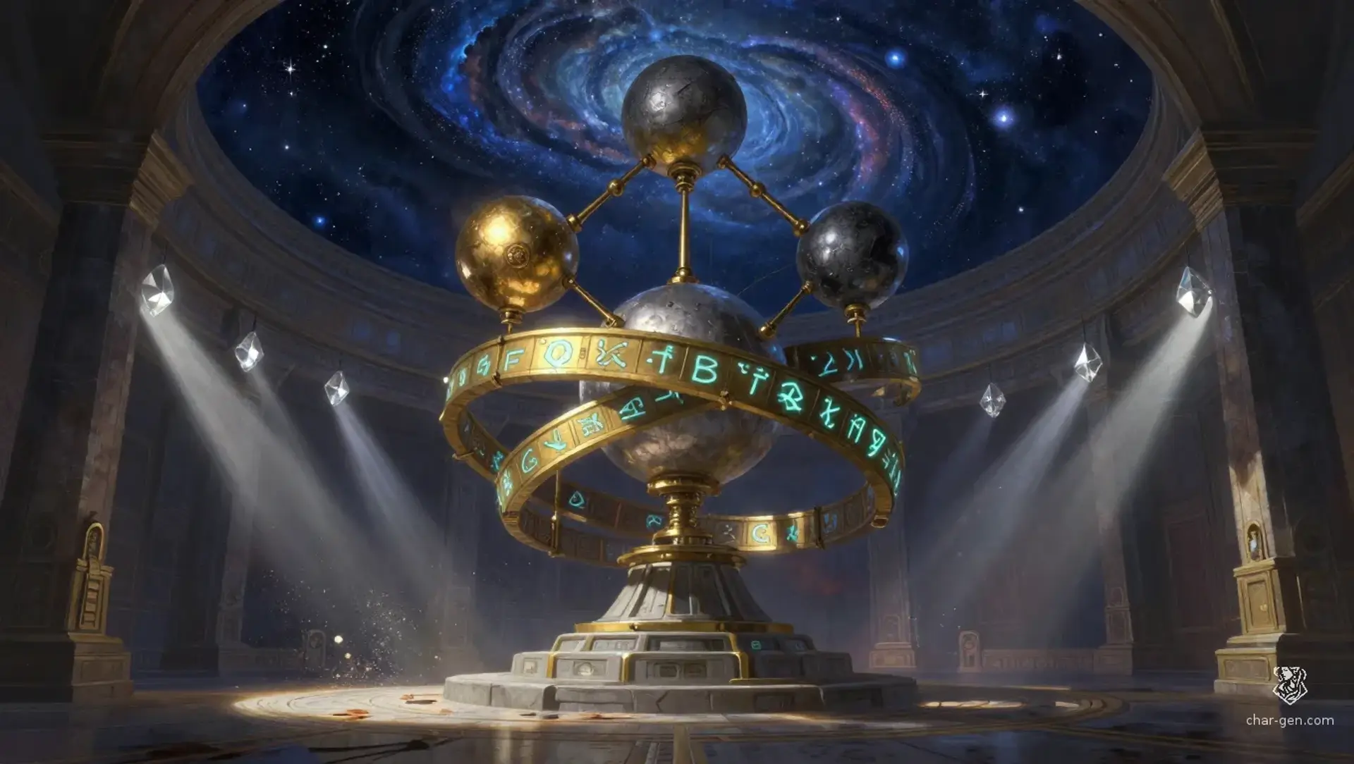 The Star-Catcher Orrery - AI-generated fantasy Puzzle