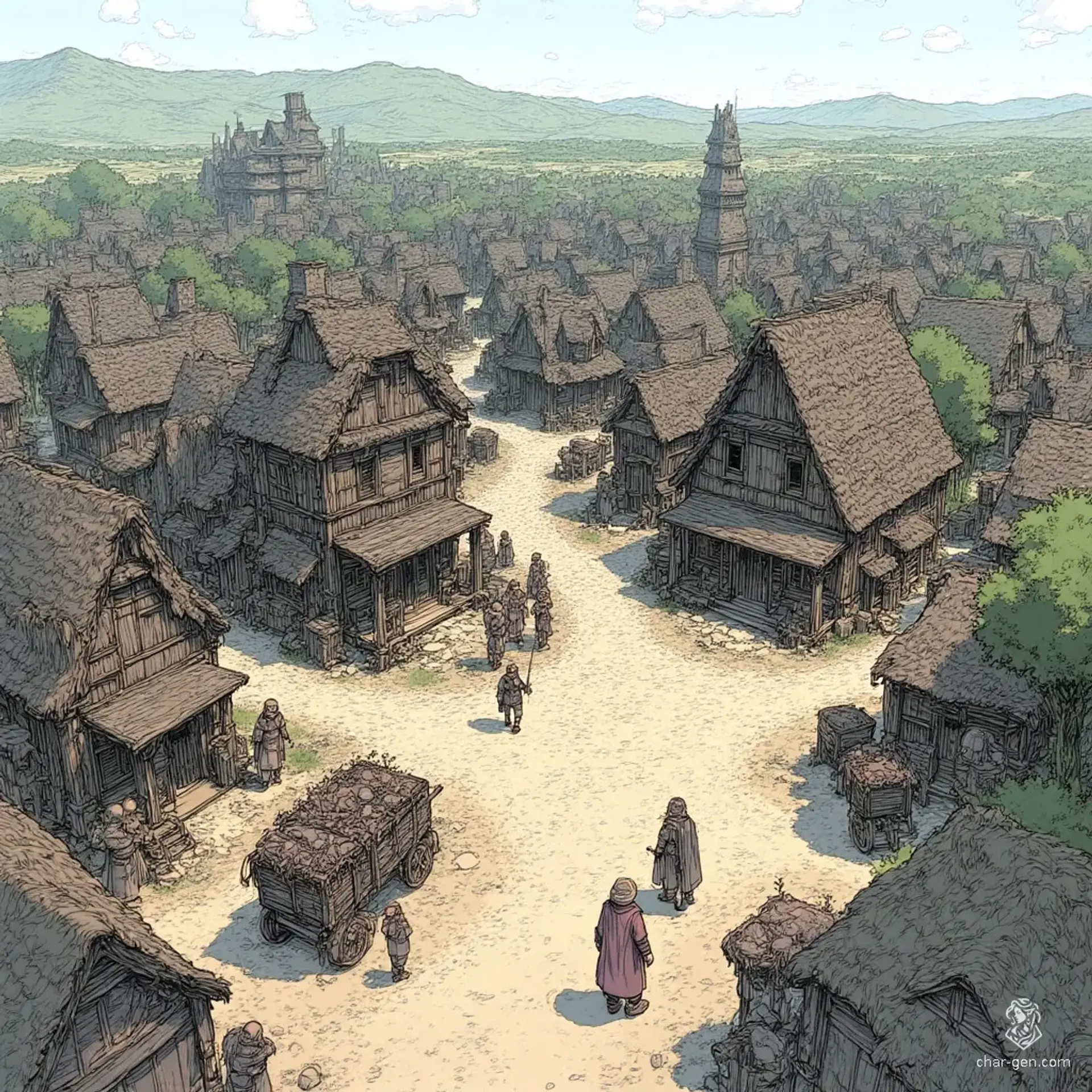 Bramblecross - AI-generated fantasy Settlement