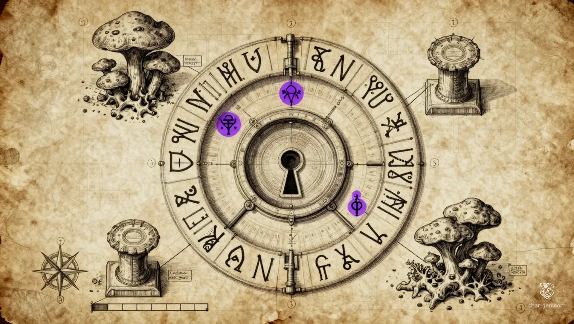 The Laughing Root Door - AI-generated fantasy Puzzle