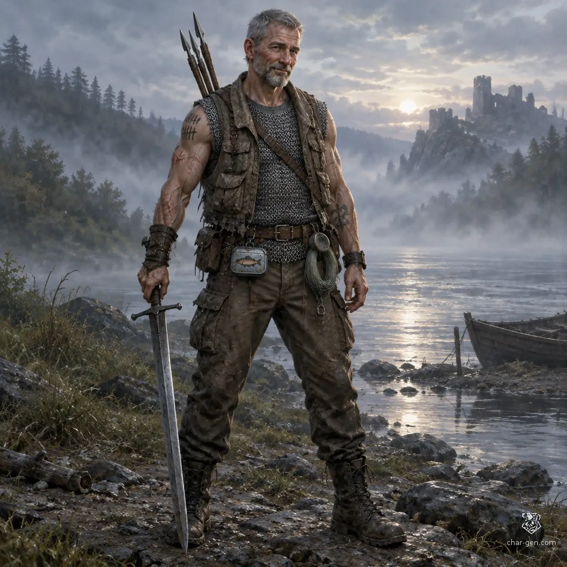 Fisher - AI-generated fantasy Character
