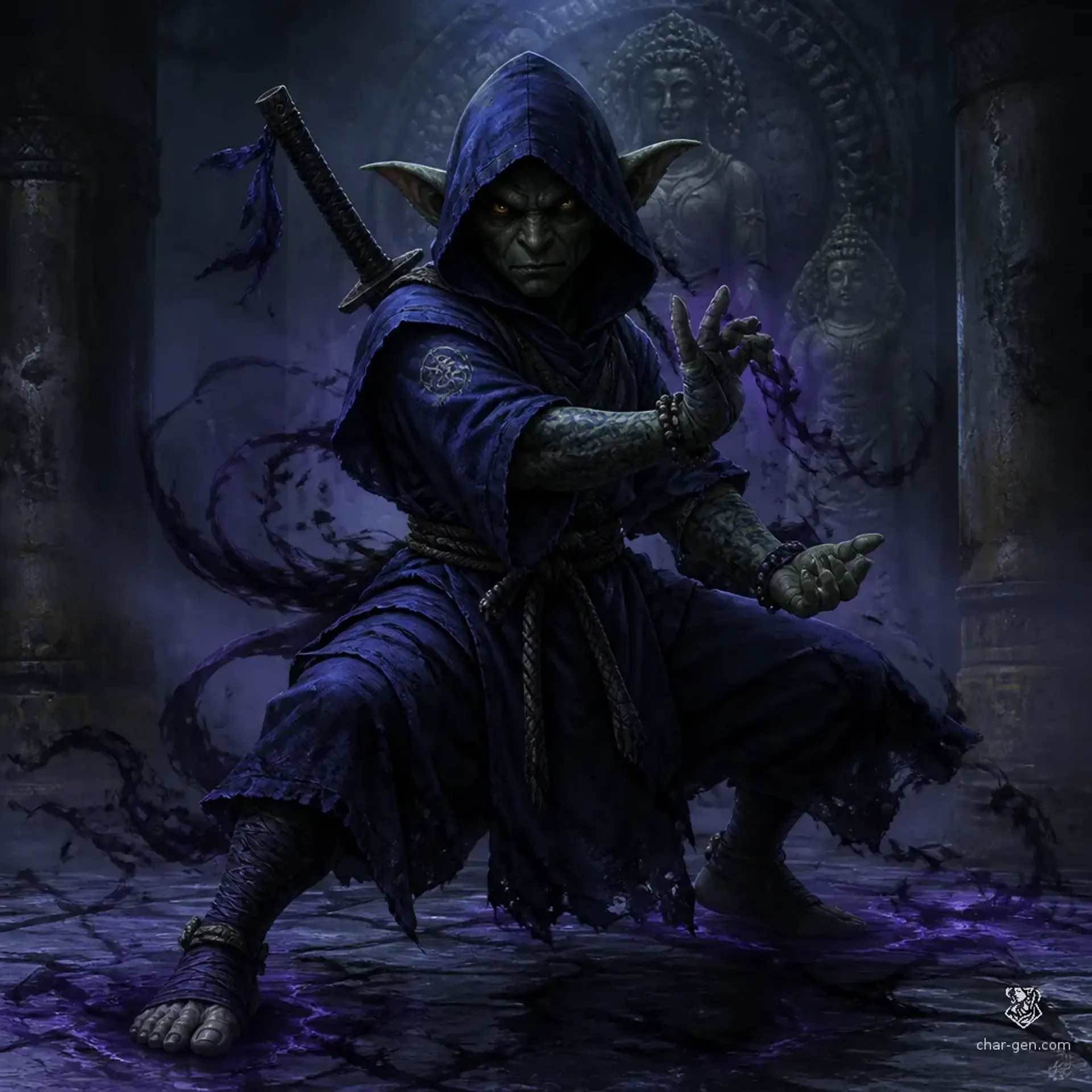 Razzak Shadow-Bound - AI-generated fantasy Character