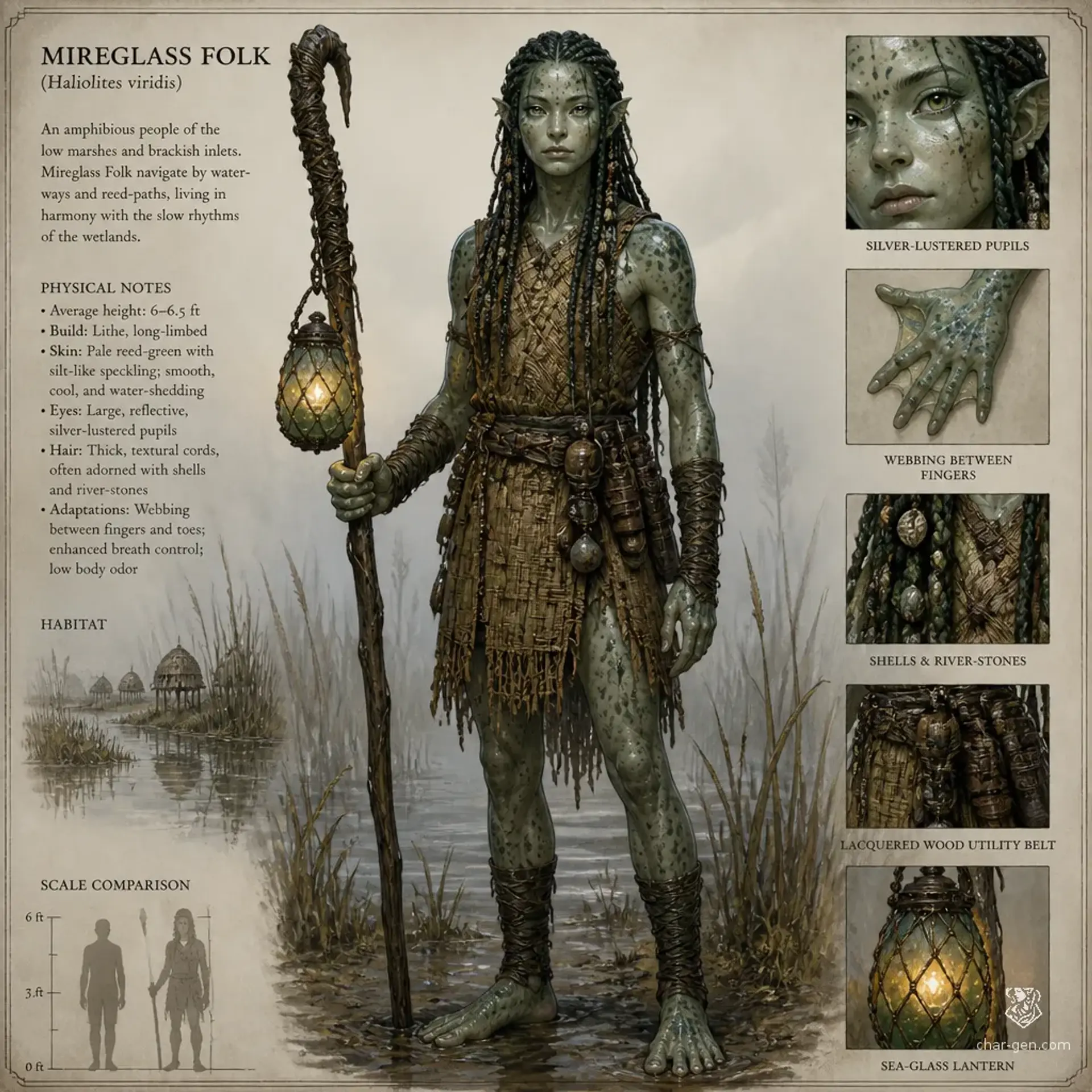Mireglass Folk - AI-generated fantasy Species