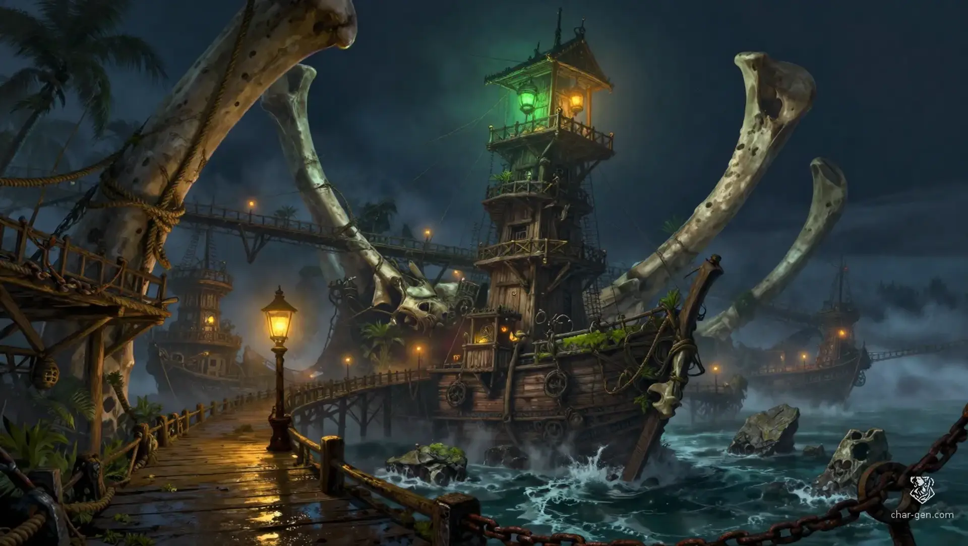 Marrow-Port - AI-generated fantasy Settlement