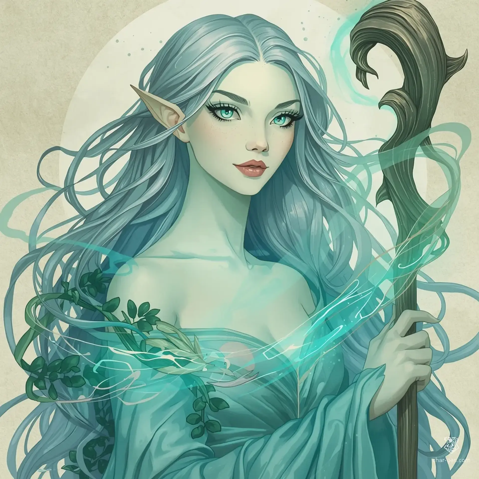 Thalindra Moon-Tide - AI-generated fantasy NPC