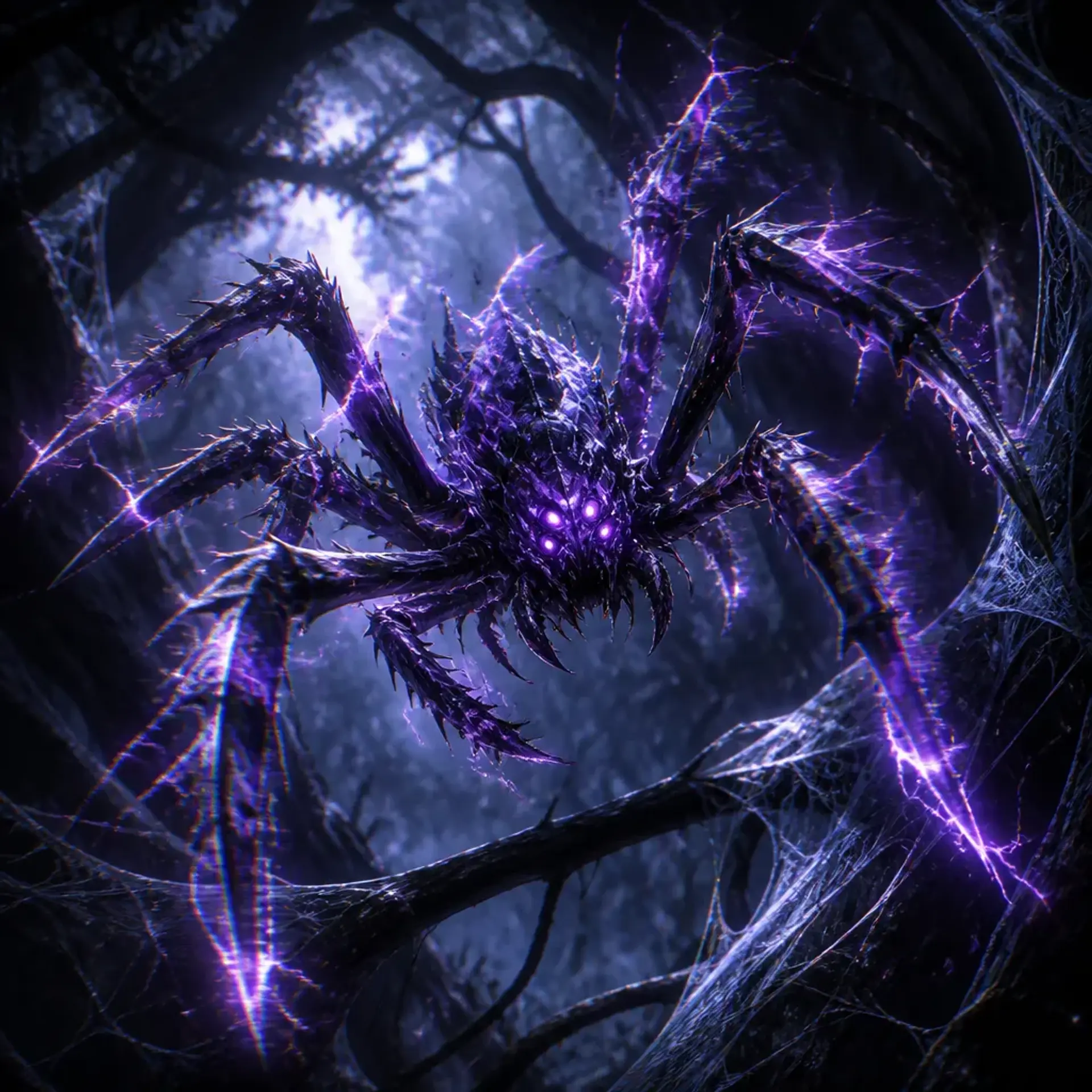 Veil-Stalker Spider - AI-generated fantasy Monster