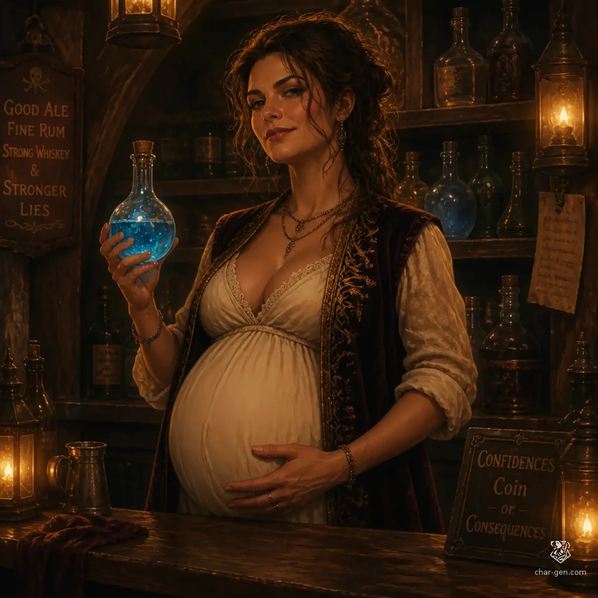 The Swollen Purse - AI-generated fantasy Tavern