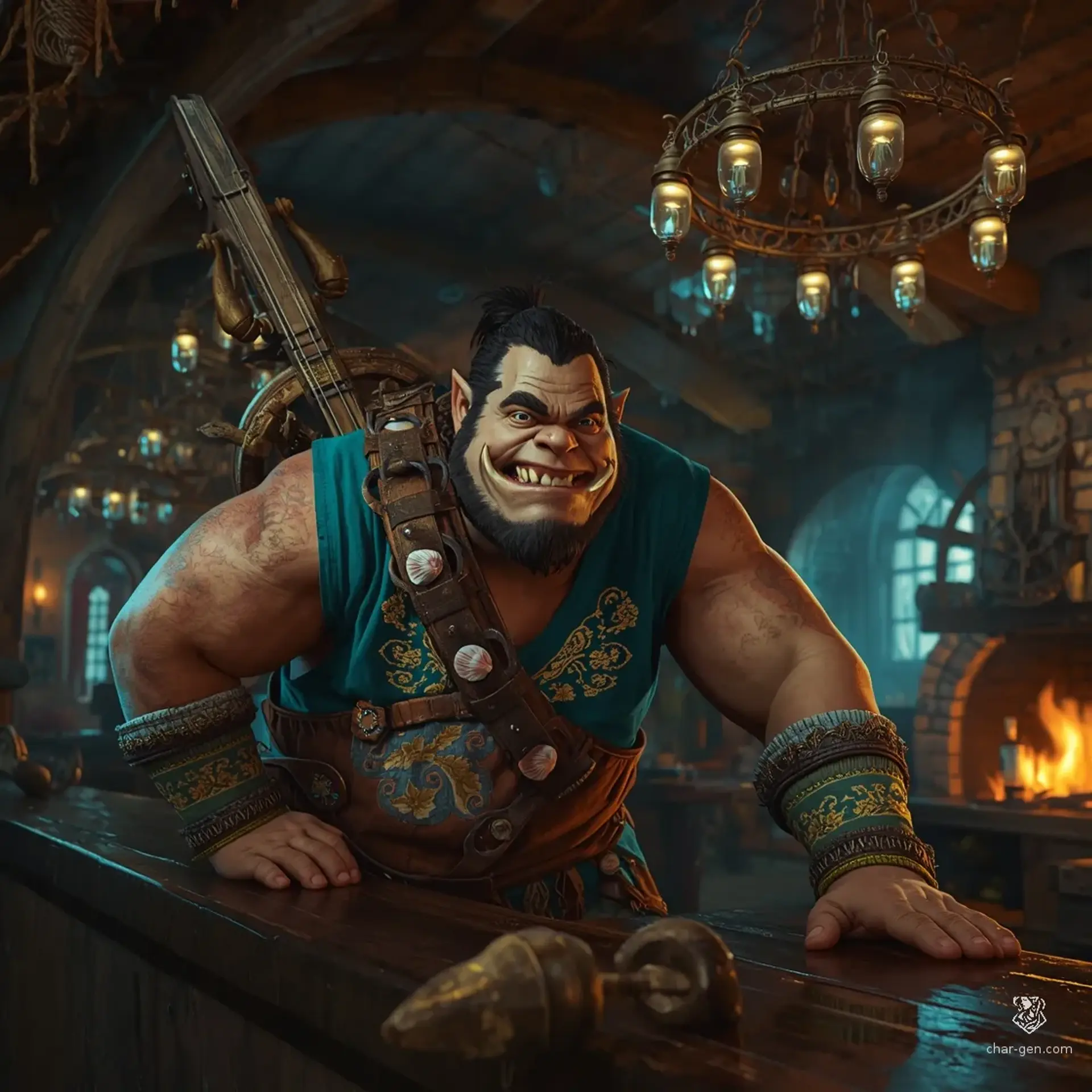 The Salt-Stained Hearth - AI-generated fantasy Tavern
