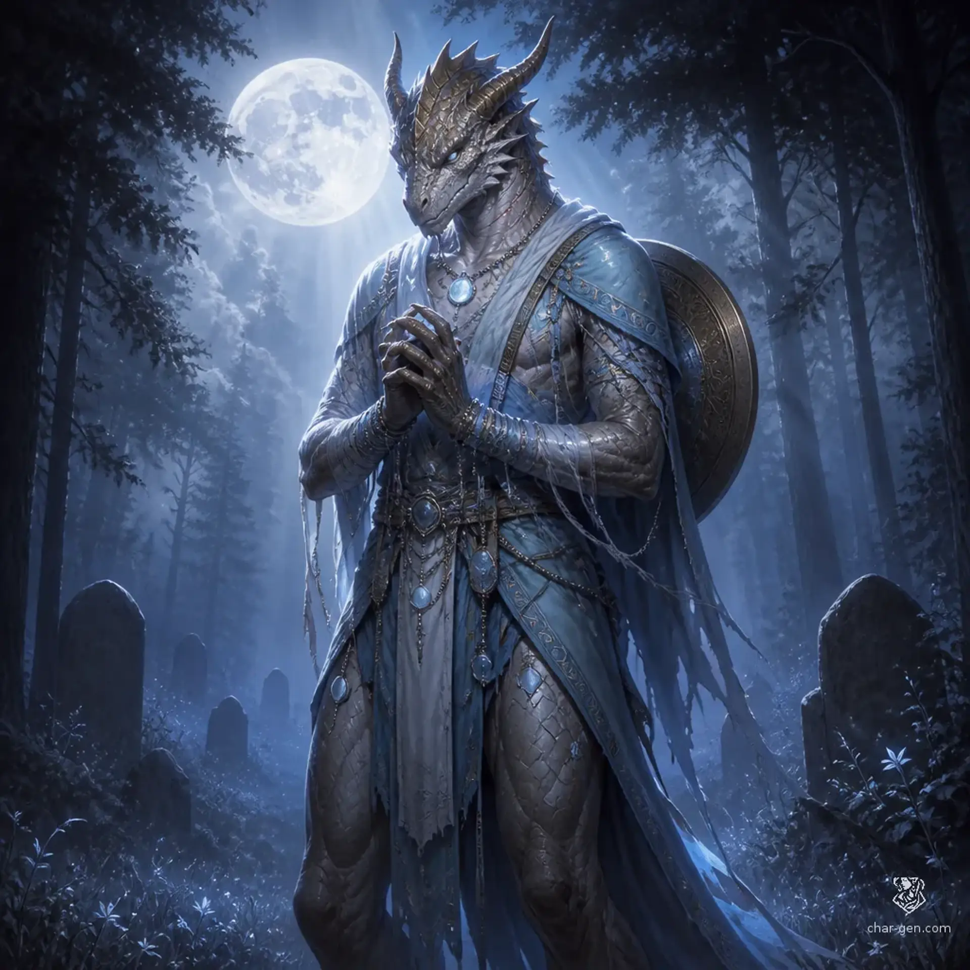 Sarthuun Moonscar - AI-generated fantasy Character