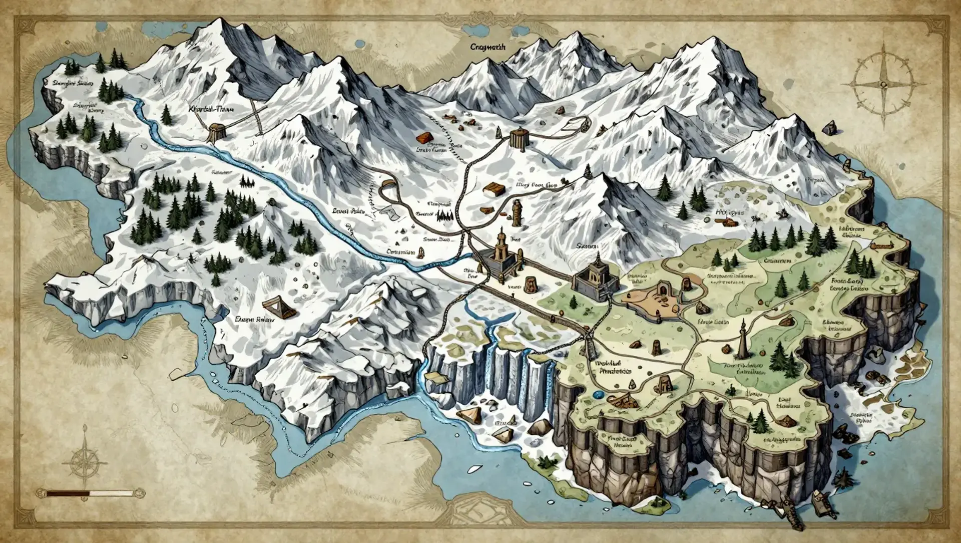 The Frost-Crag Marches - AI-generated fantasy Region