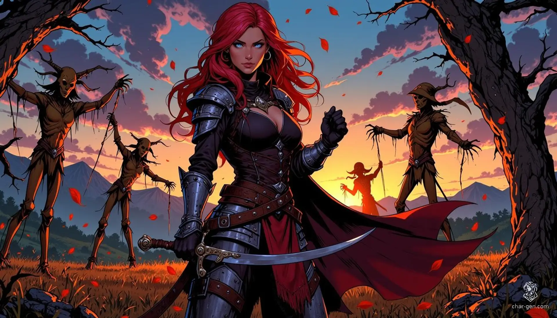 CharGen character creation interface showing stat and background generation.