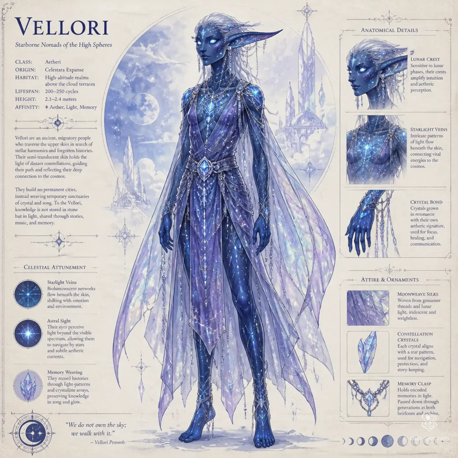 Astral-Refugee (The Vellori) - AI-generated fantasy Species