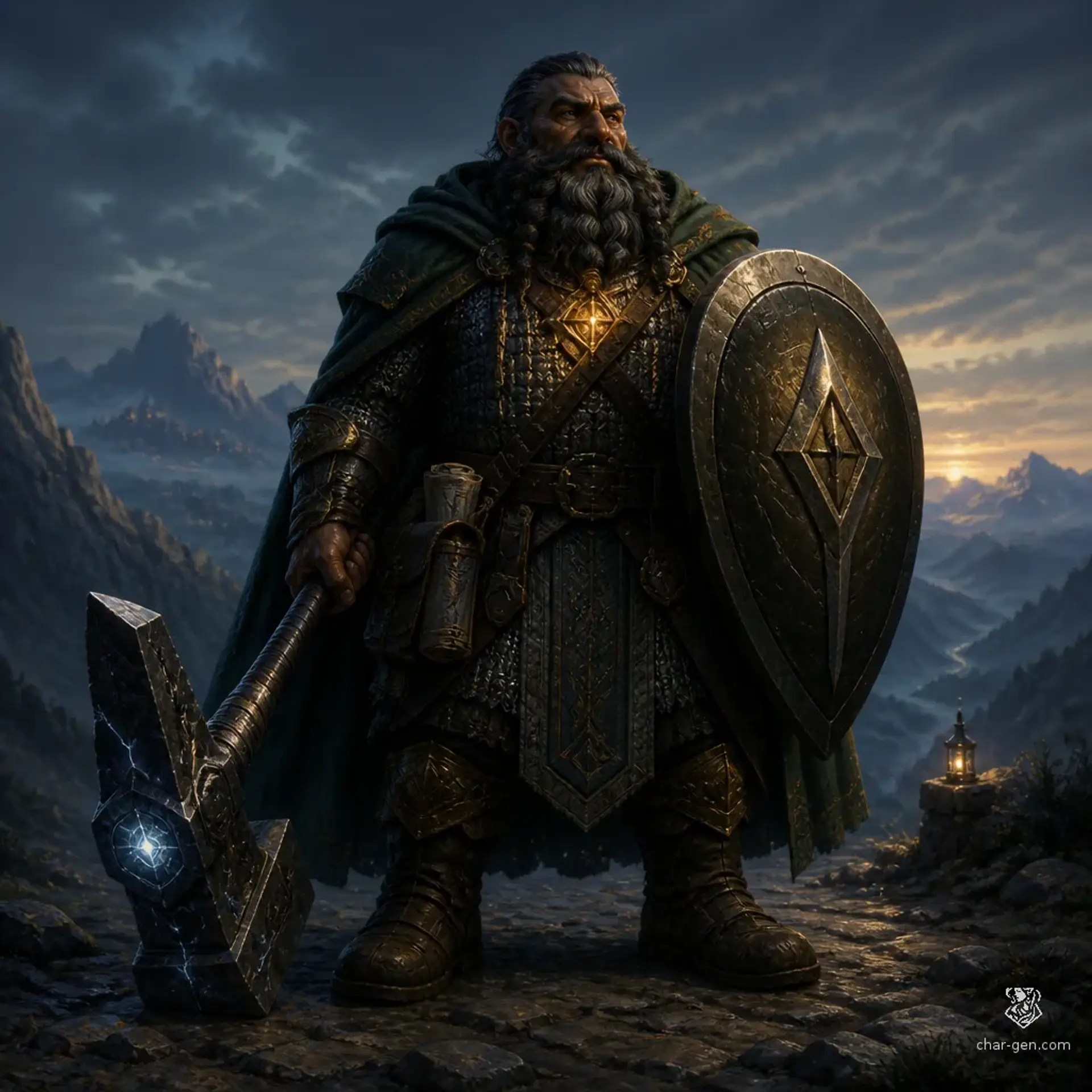 Bromm Ironroad - AI-generated fantasy Character