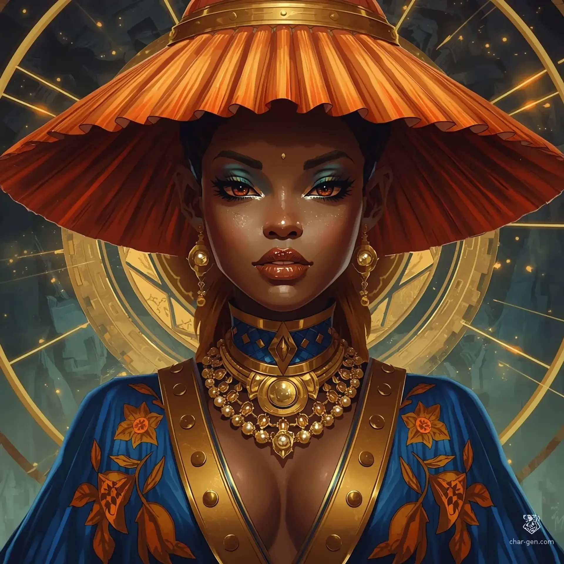 The Honorable Zaritha Gold-Leaf - AI-generated fantasy Character
