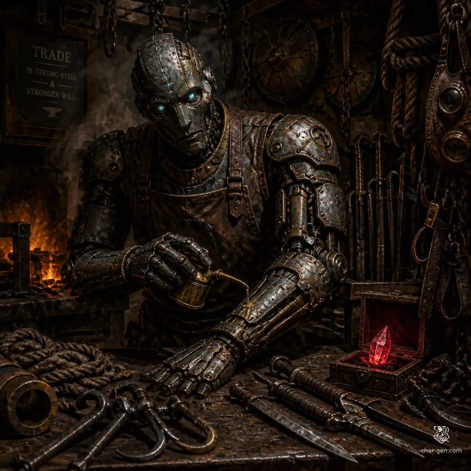 Scrap and Sinew - AI-generated fantasy Shop