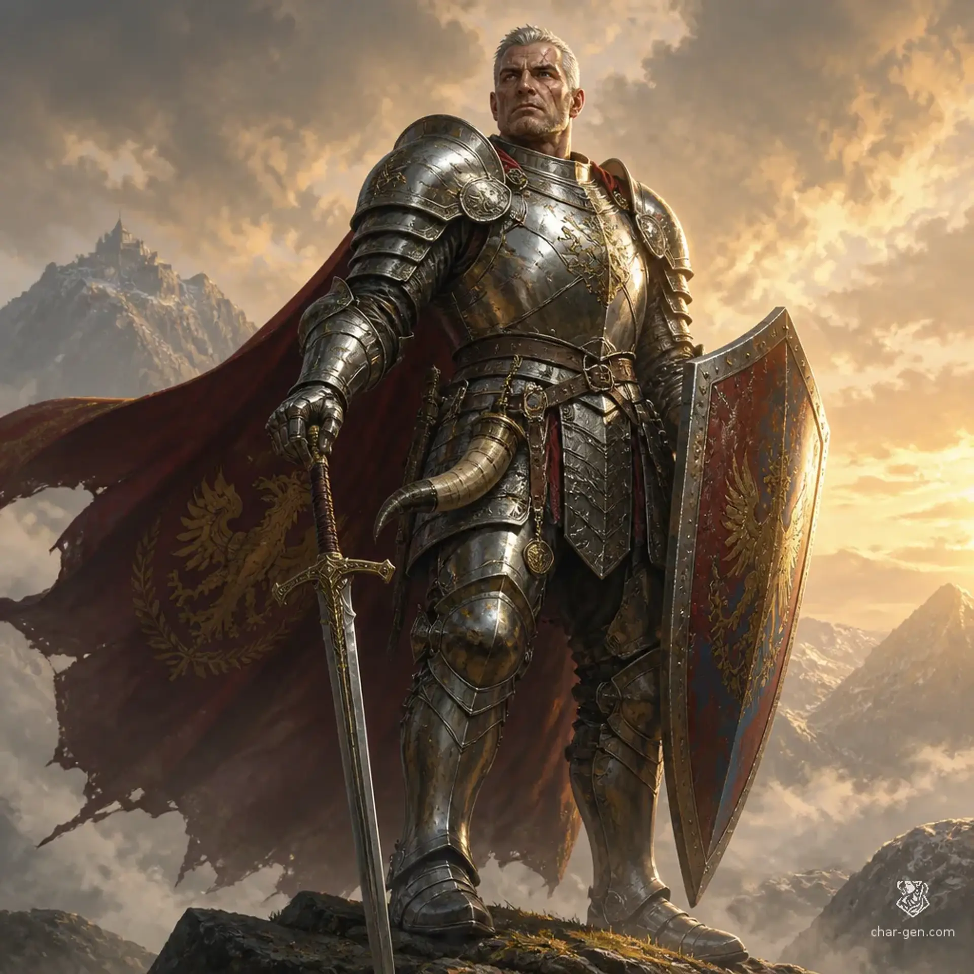 Sir Alistair Valerius - AI-generated fantasy Character