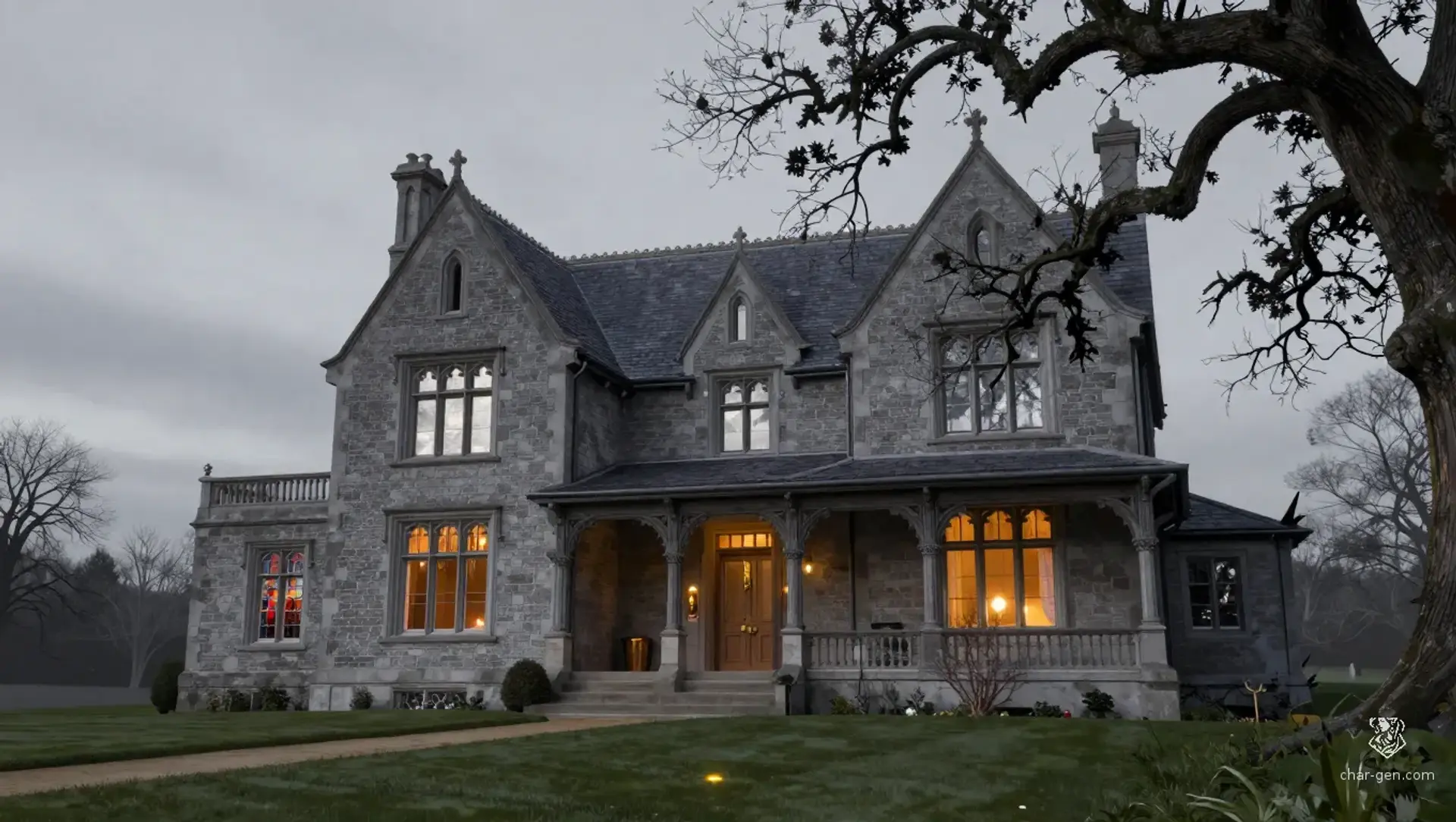 Thornwood Estate - AI-generated fantasy Building