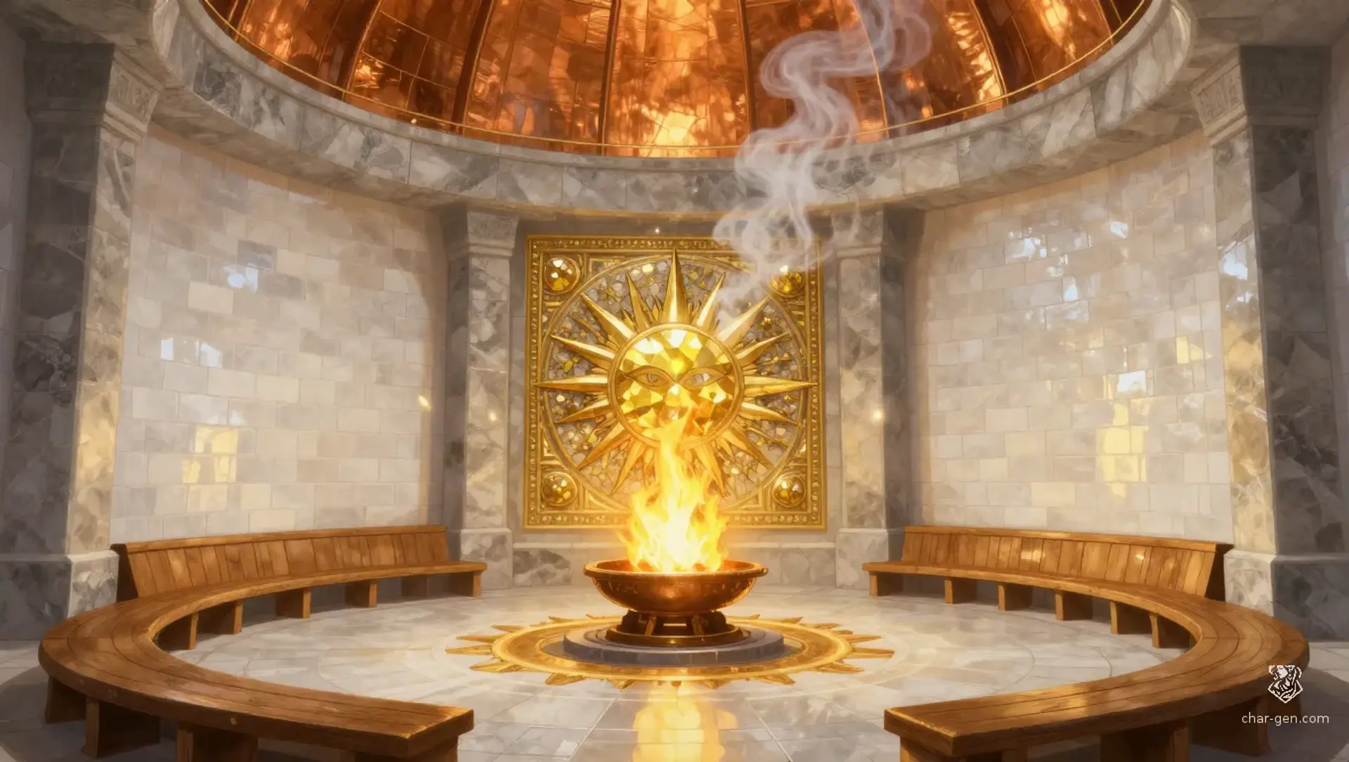The Sun's Hearth - AI-generated fantasy Building