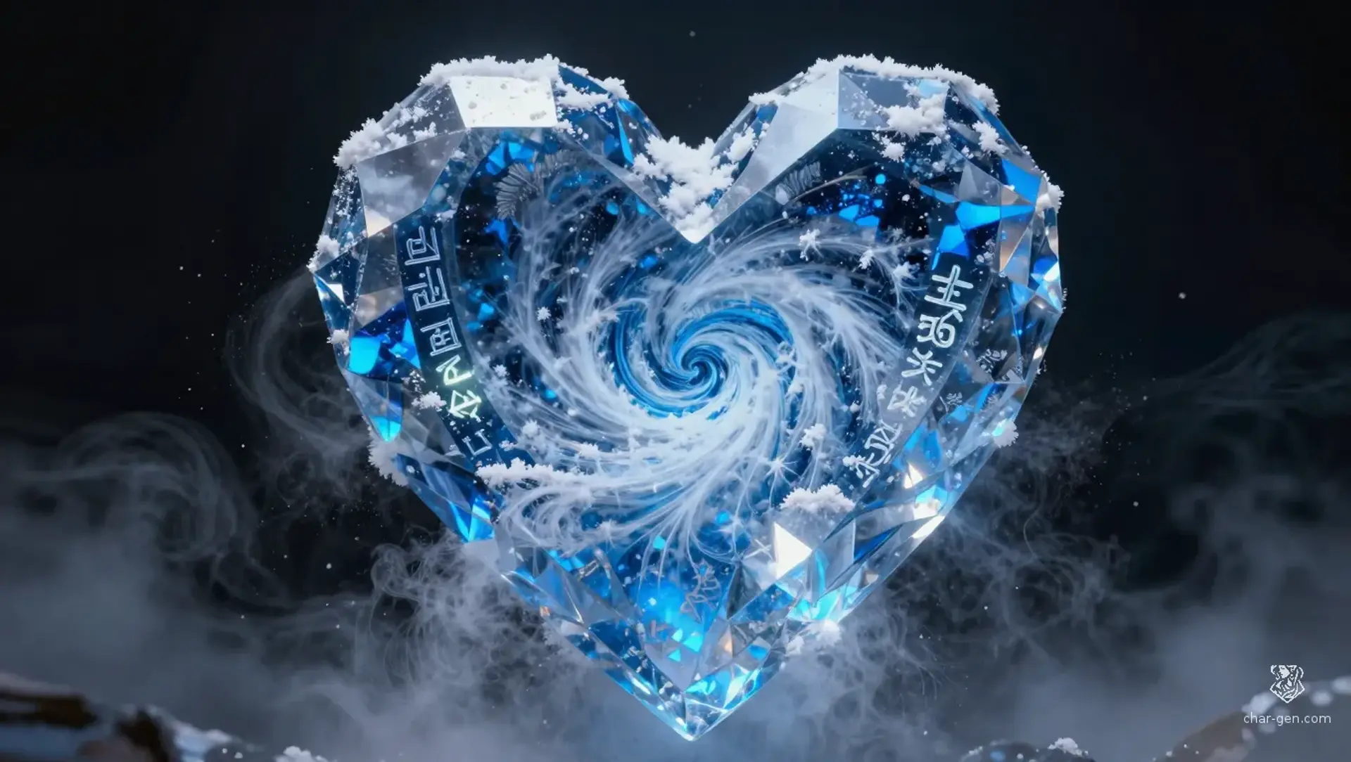 Glacial Heart of the Ever-Winter - AI-generated fantasy Magic Item
