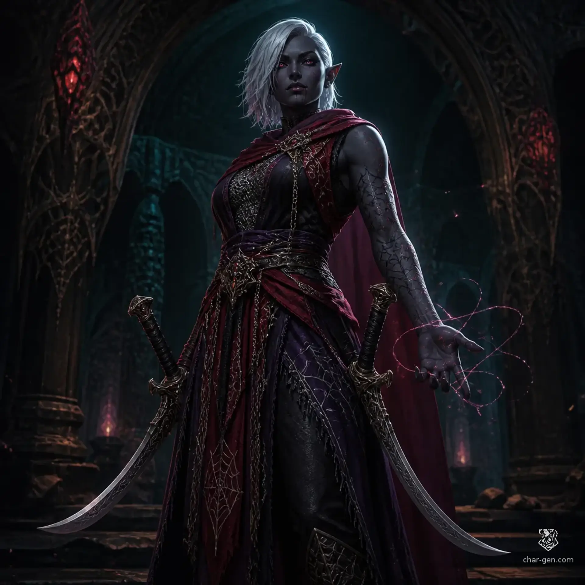 Malice Travra - AI-generated fantasy Character