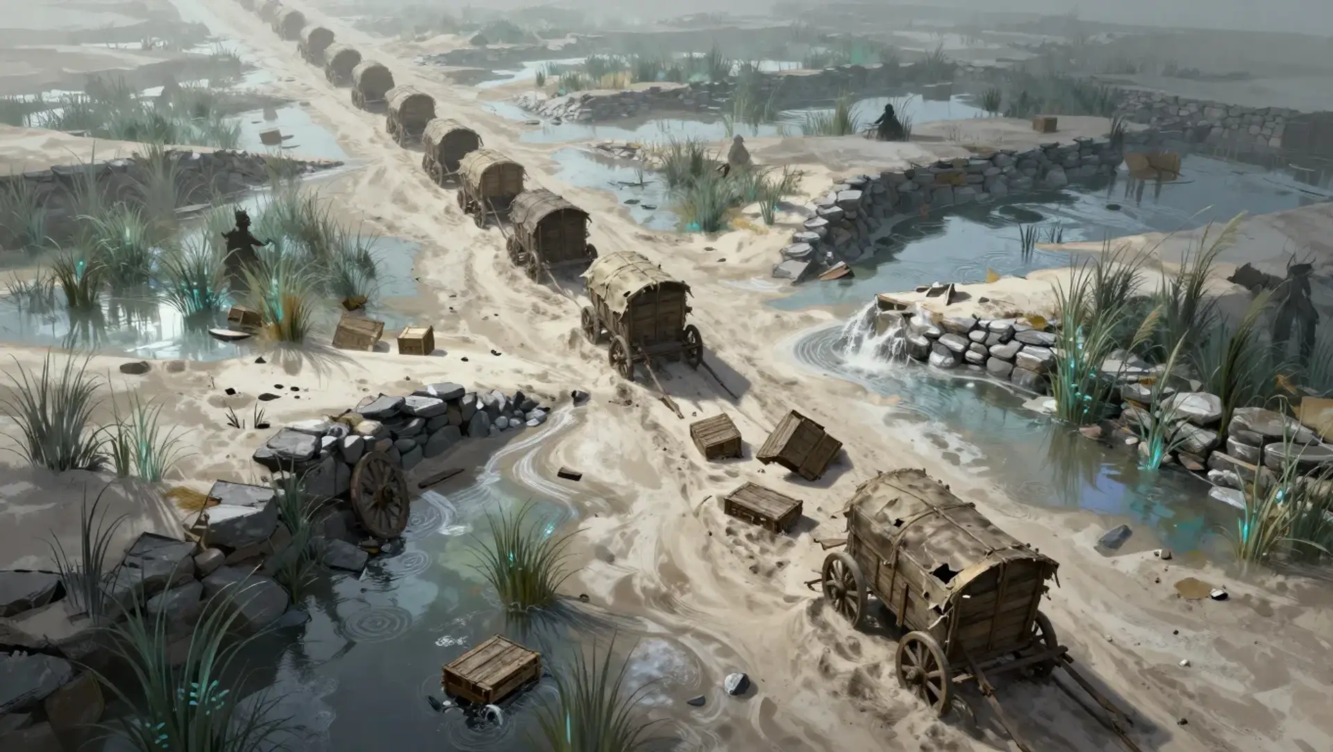 Keep the Caravan from Being Taken by the Tide - AI-generated fantasy Encounter