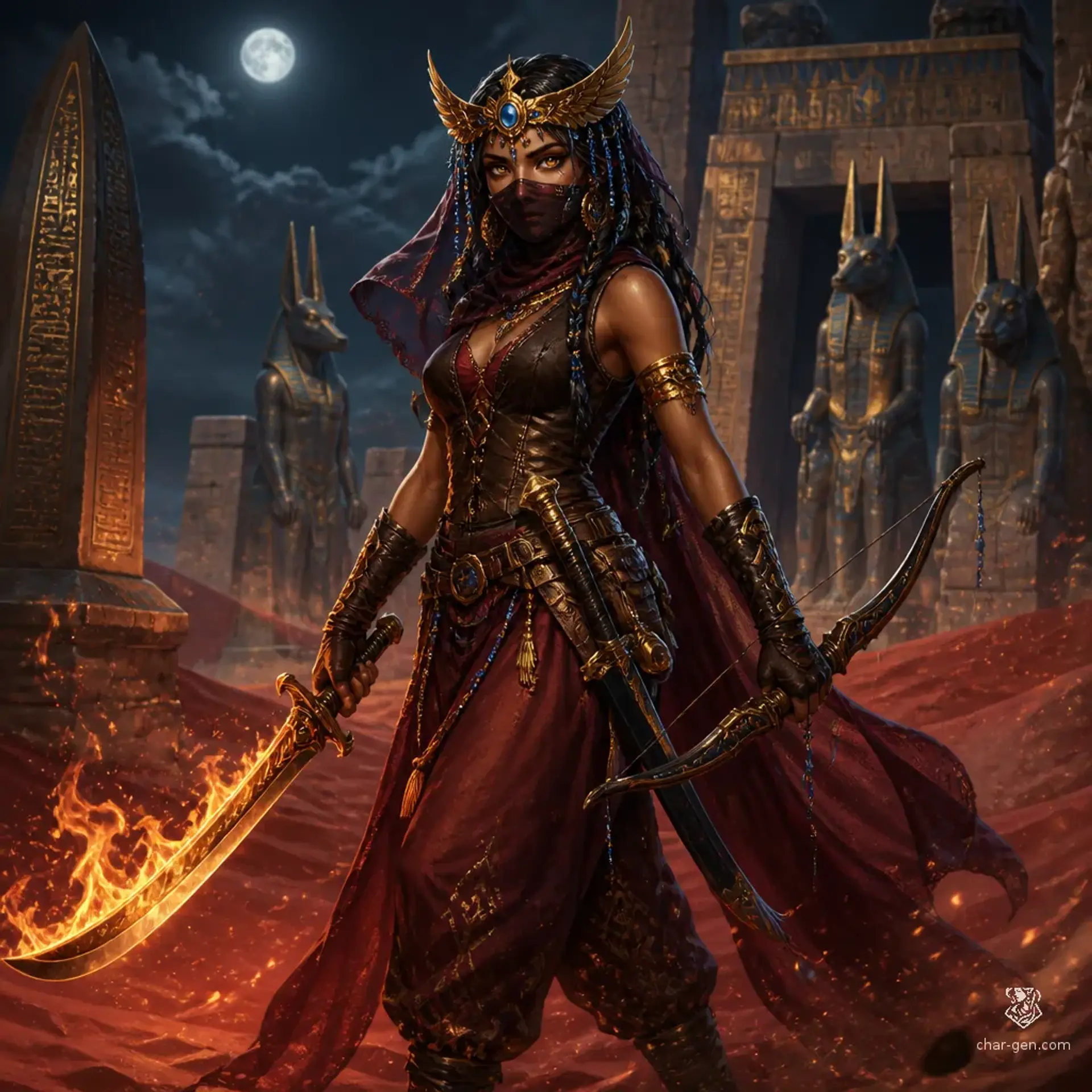 Amunet Goldeneyes - AI-generated fantasy Character