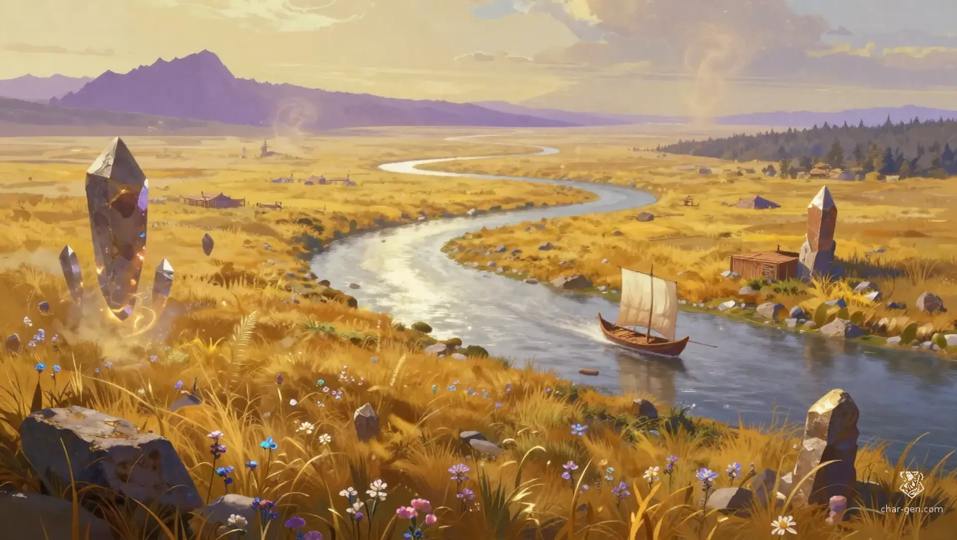 The Gilded Marches - AI-generated fantasy Region