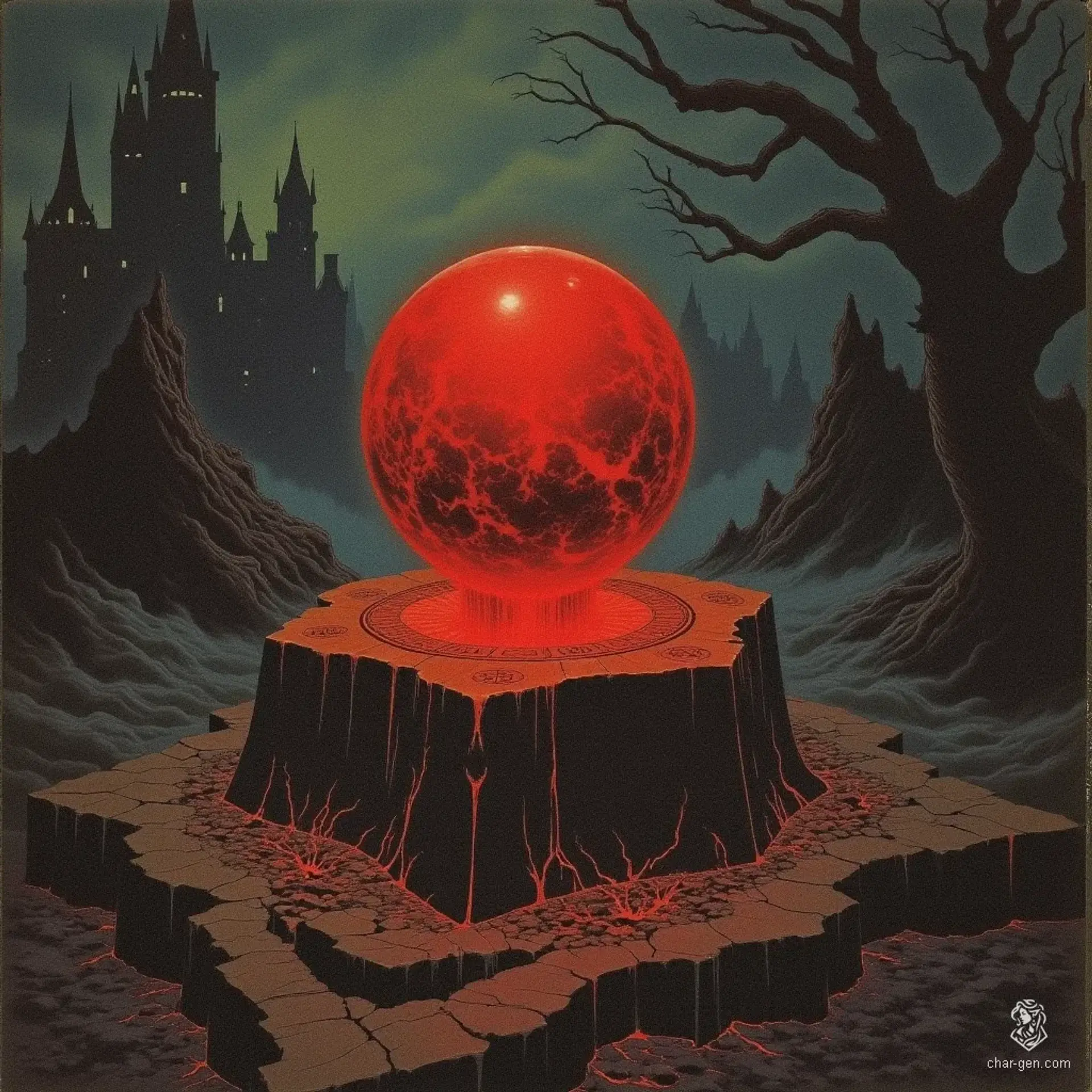 The Red Orb of Dragonkind is a crimson sphere pulsating with an eerie glow, fitting snugly in your palm. This wondrous item grants its wielder dominion over red dragons, bending their fiery wills to your command. With its dark radiance, it beckons those brave enough to wield its formidable power.