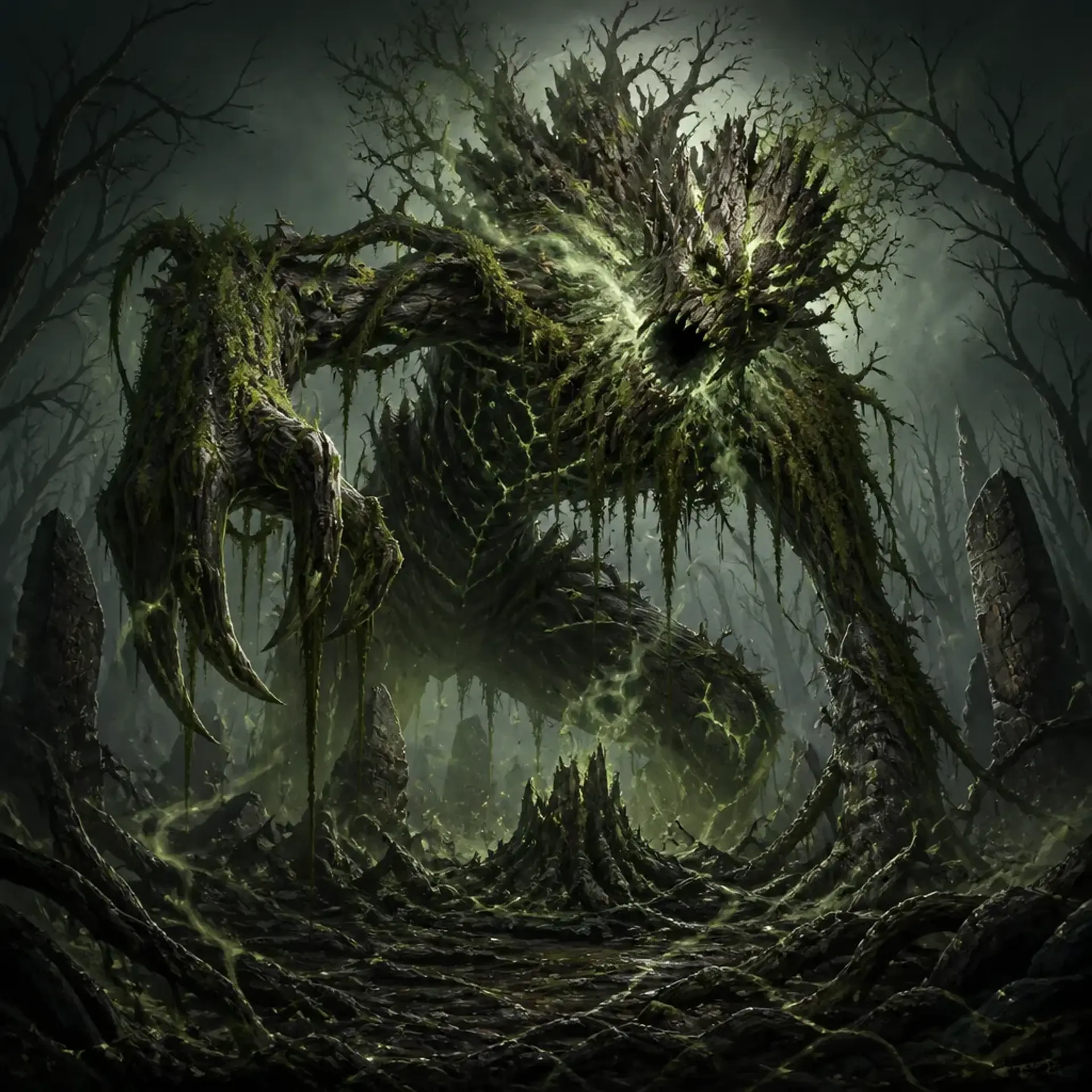 Tortured Treant Spirit - AI-generated fantasy Monster