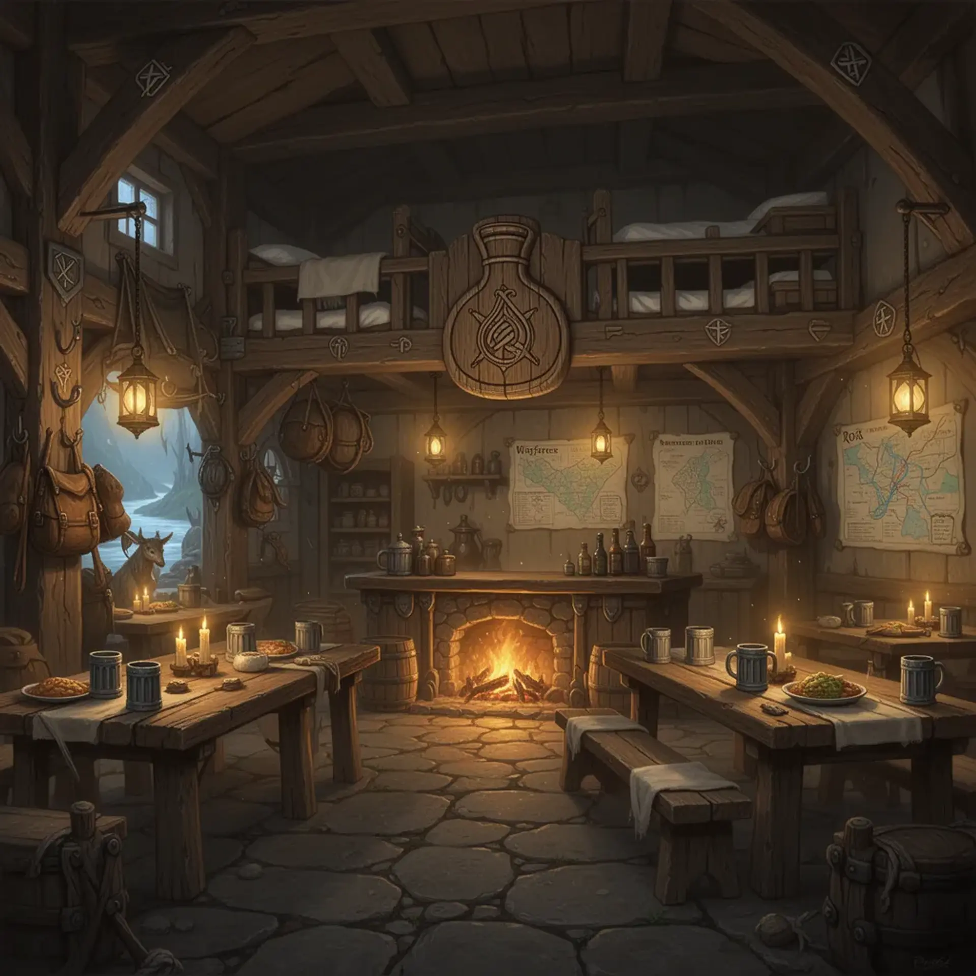 The Wayfarer's Flask - AI-generated fantasy Tavern