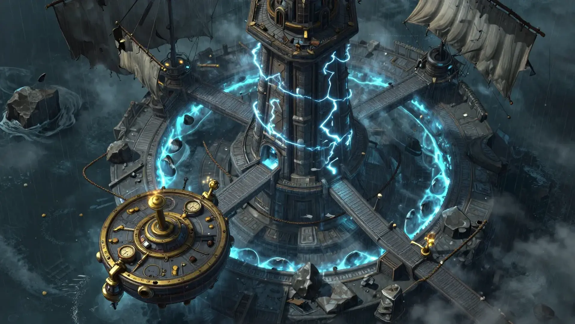 Reach the Storm Pillar Before the Airship Falls - AI-generated fantasy Encounter