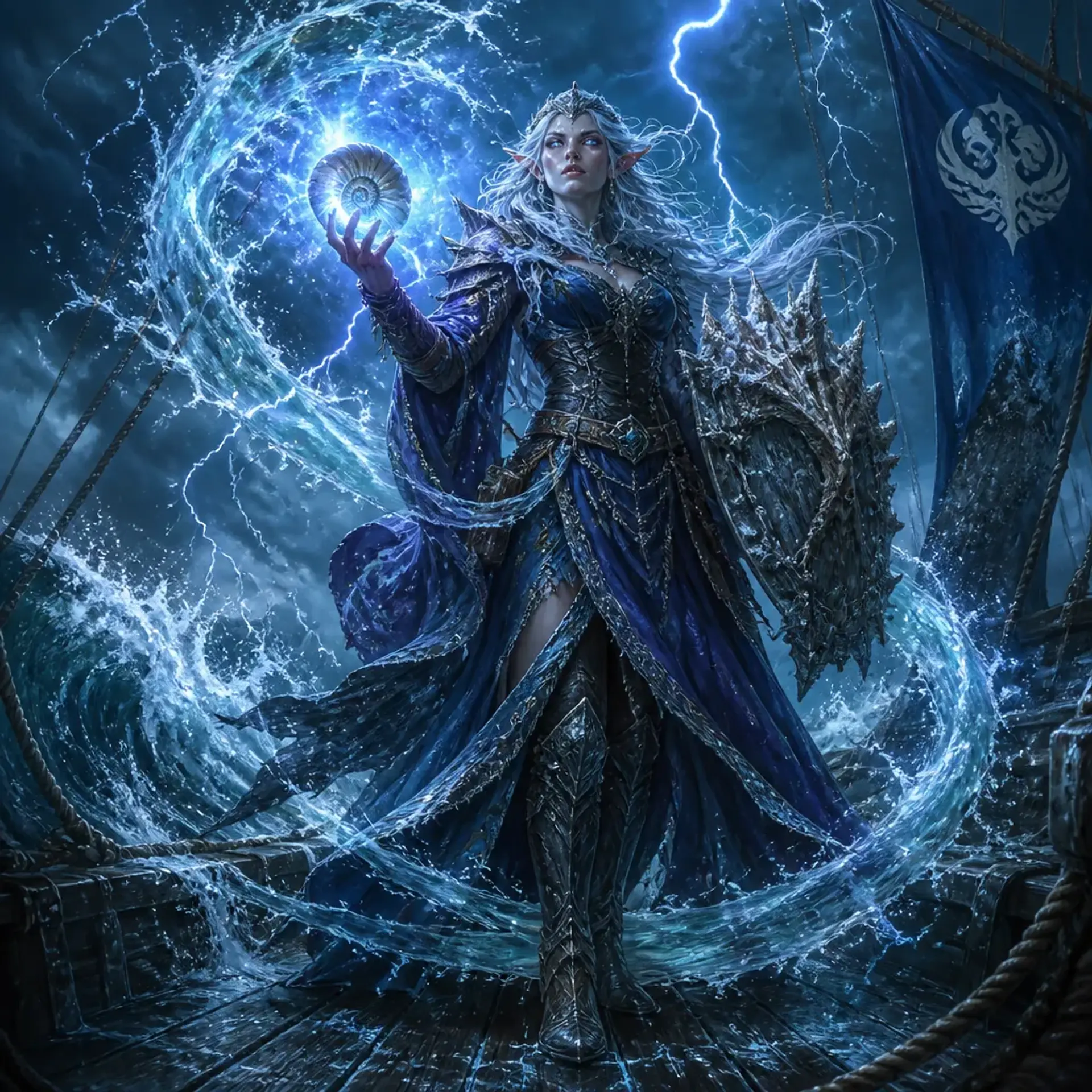 Thalassa Moonsurge - AI-generated fantasy Character
