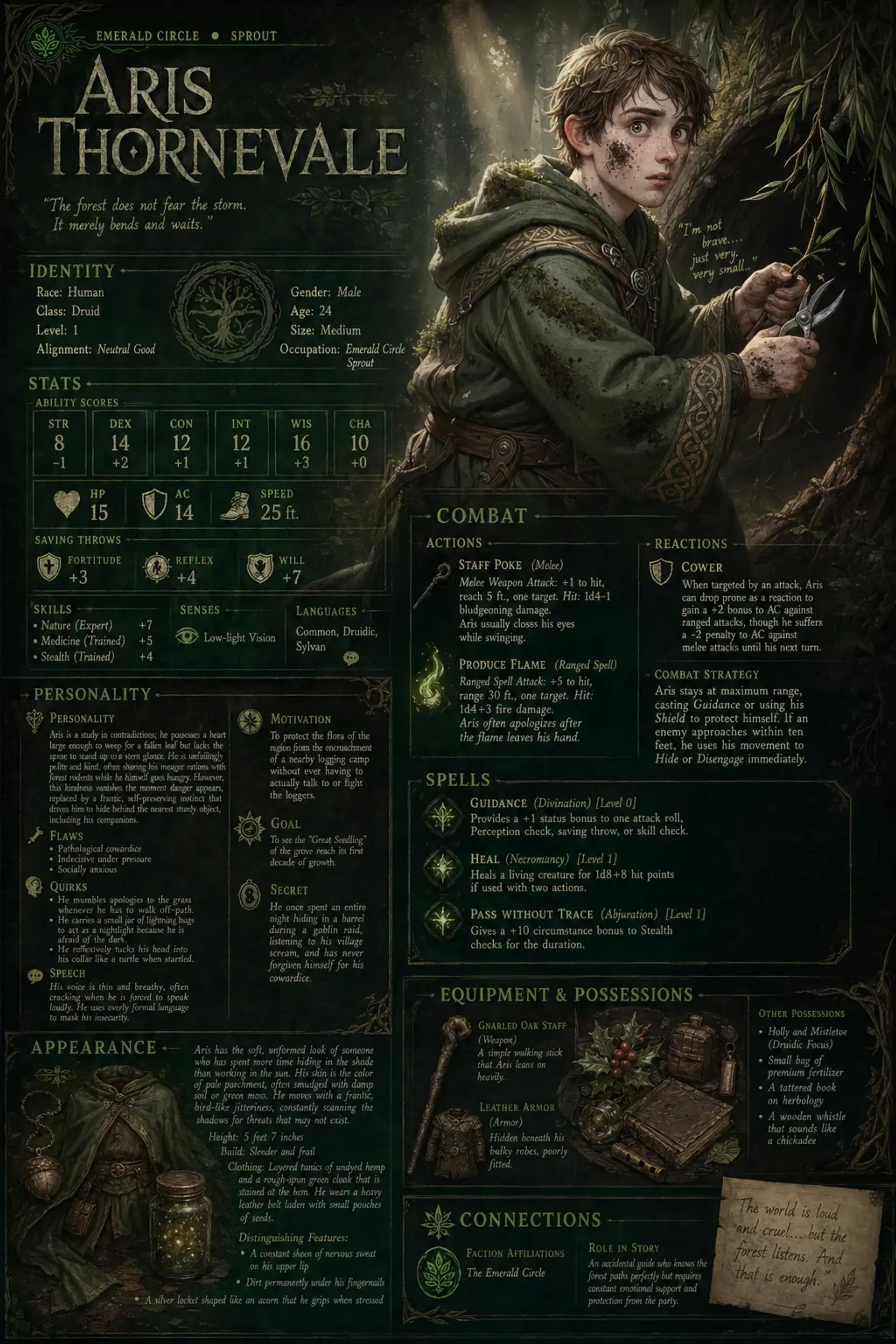 Aris Thornevale - AI-generated fantasy NPC